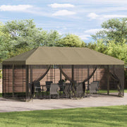 Pokrov za gazebo s bočnim zidovima 6 x 3 m Bež Poliester 190