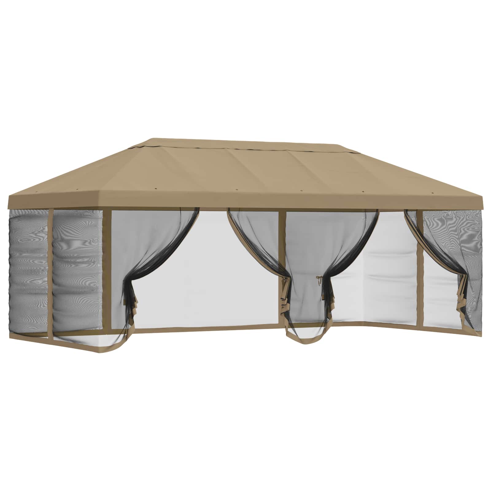 Pokrov za gazebo s bočnim zidovima 6 x 3 m Bež Poliester 190
