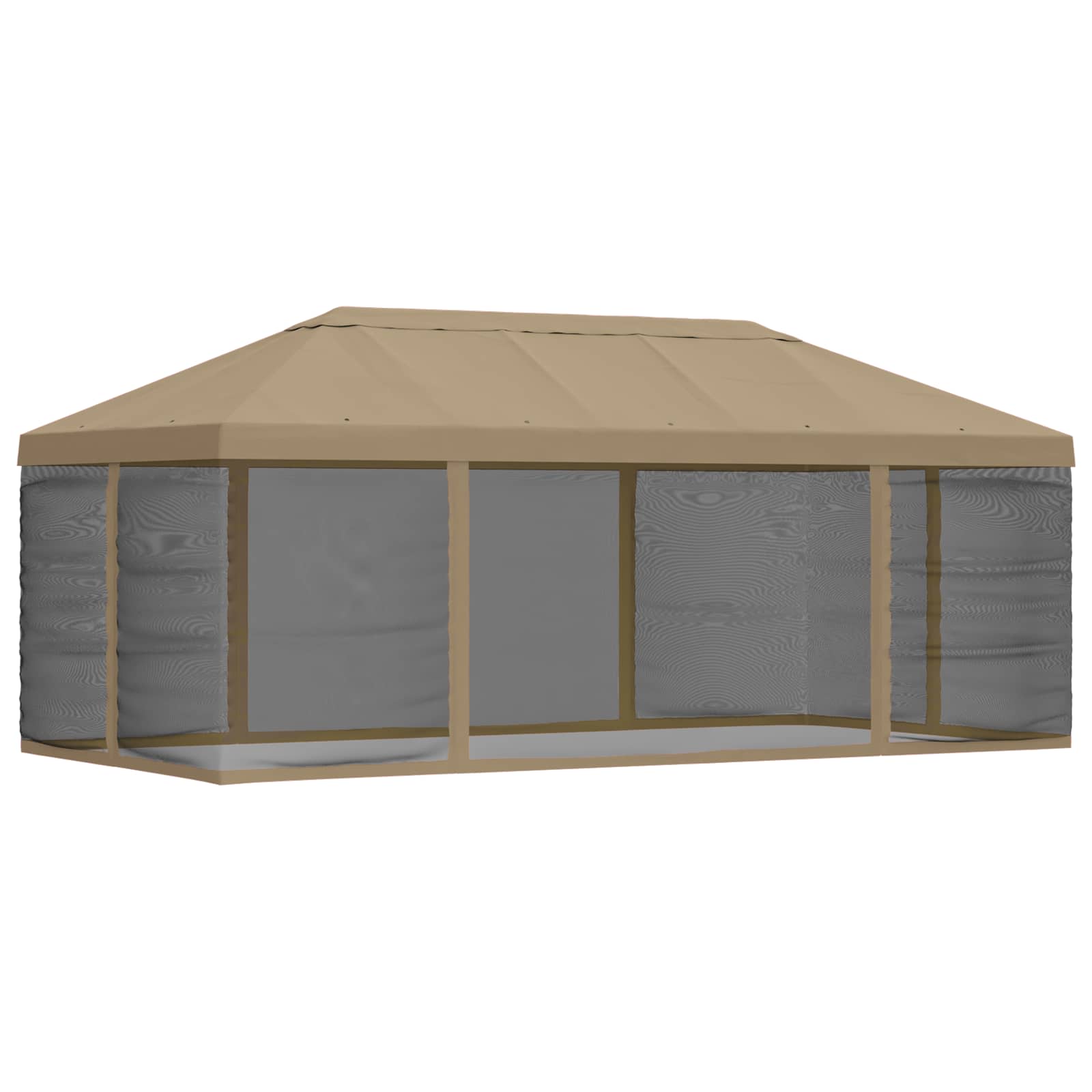 Pokrov za gazebo s bočnim zidovima 6 x 3 m Bež Poliester 190