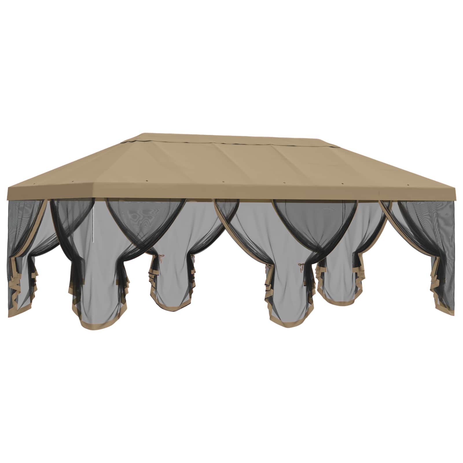 Pokrov za gazebo s bočnim zidovima 6 x 3 m Bež Poliester 190