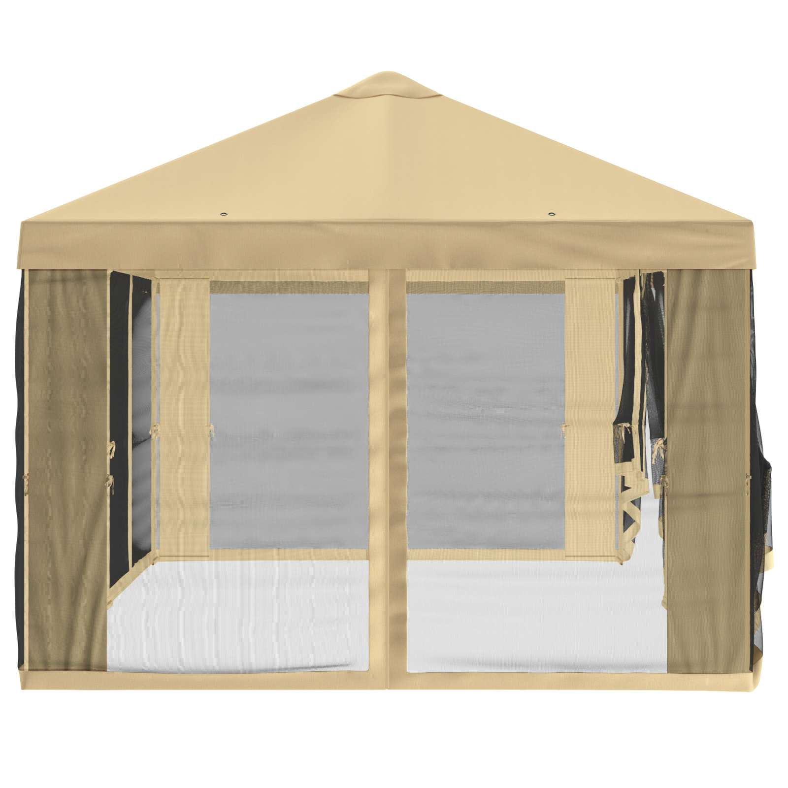 Pokrov za gazebo s bočnim zidovima 6 x 3 m Krem Poliester 190