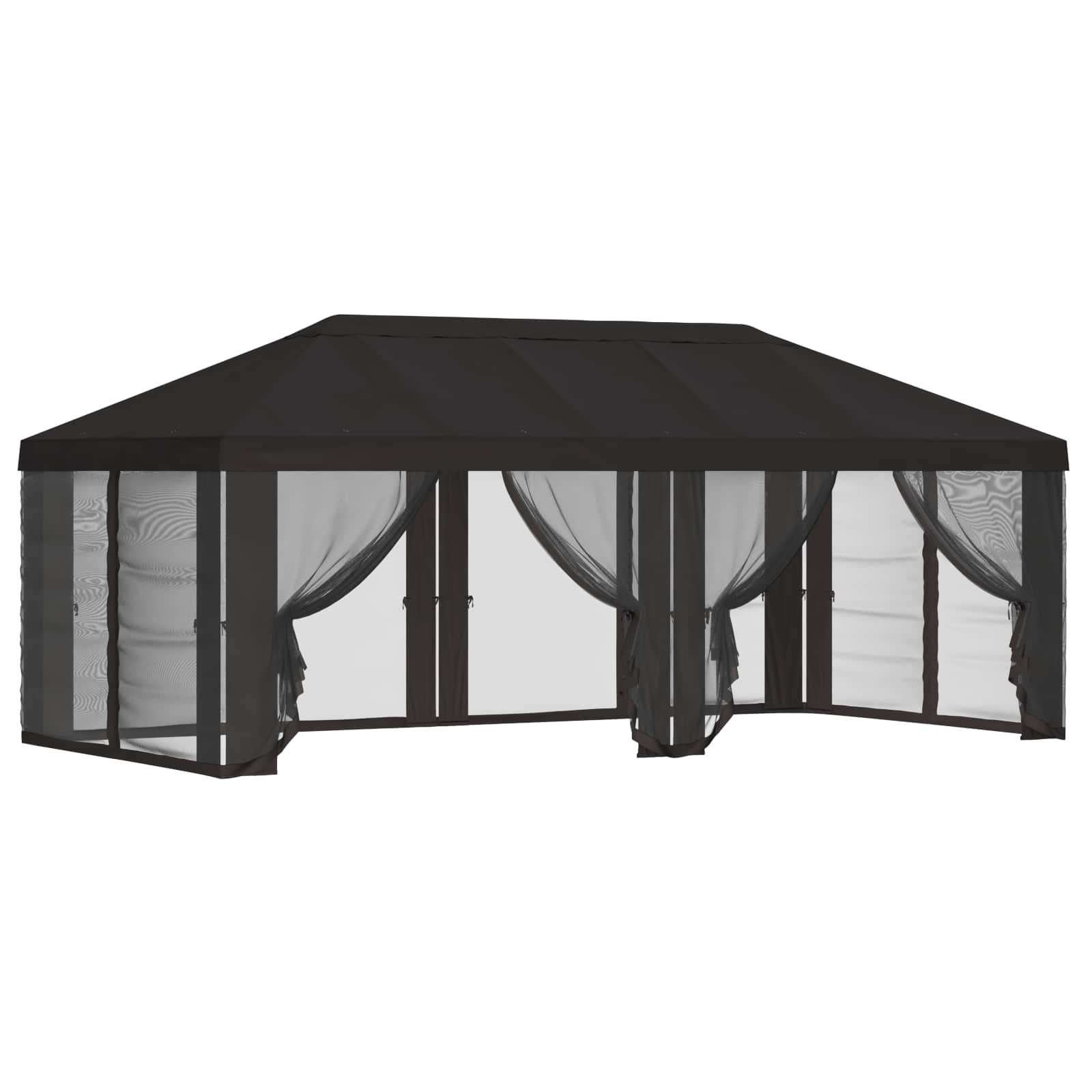 Pokrov za gazebo s bočnim zidovima 6 x 3 m Antracit Poliester