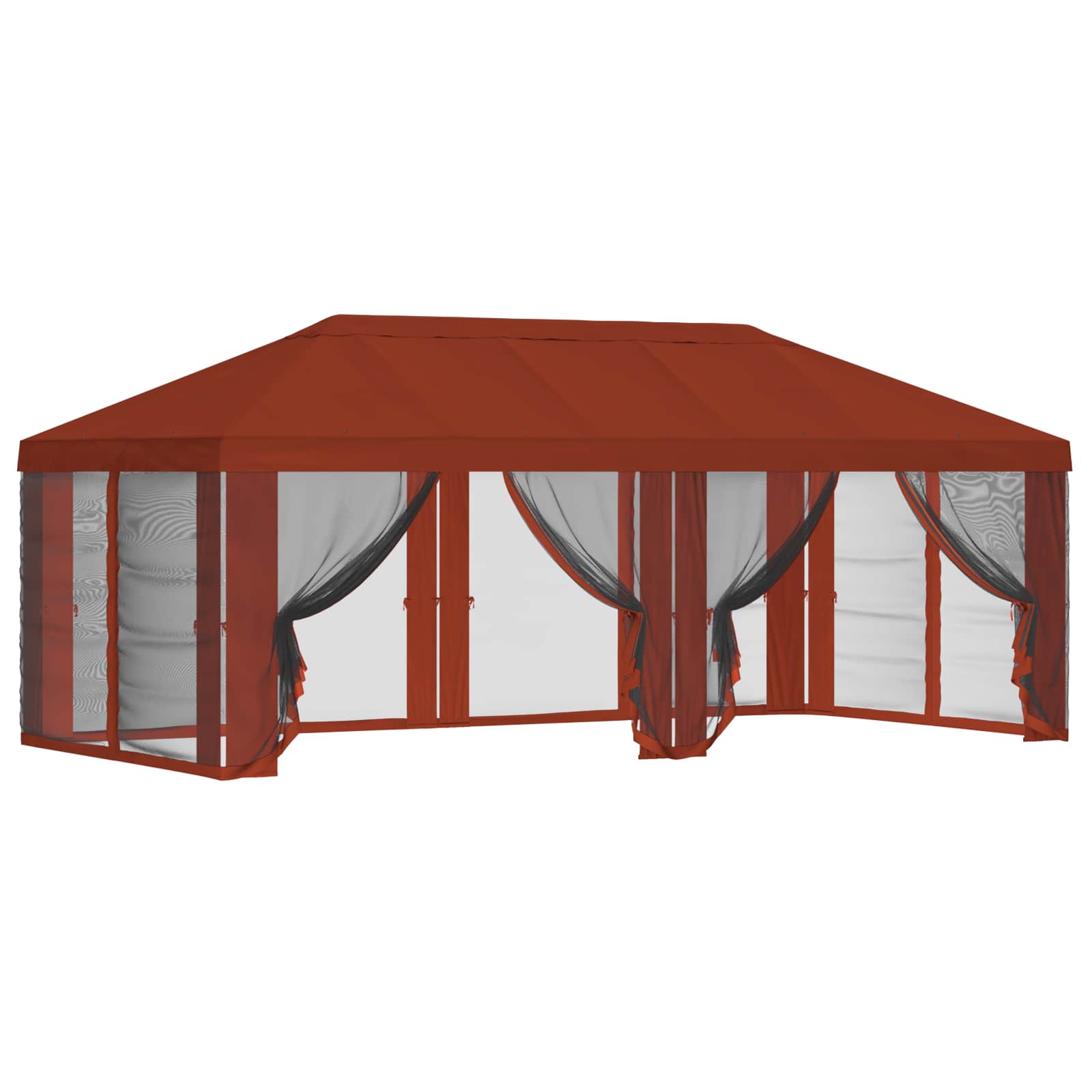 Pokrov za gazebo s bočnim zidovima 6 x 3 m Terakota Poliester