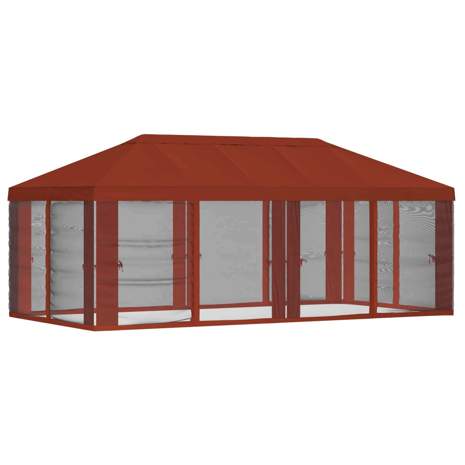 Pokrov za gazebo s bočnim zidovima 6 x 3 m Terakota Poliester