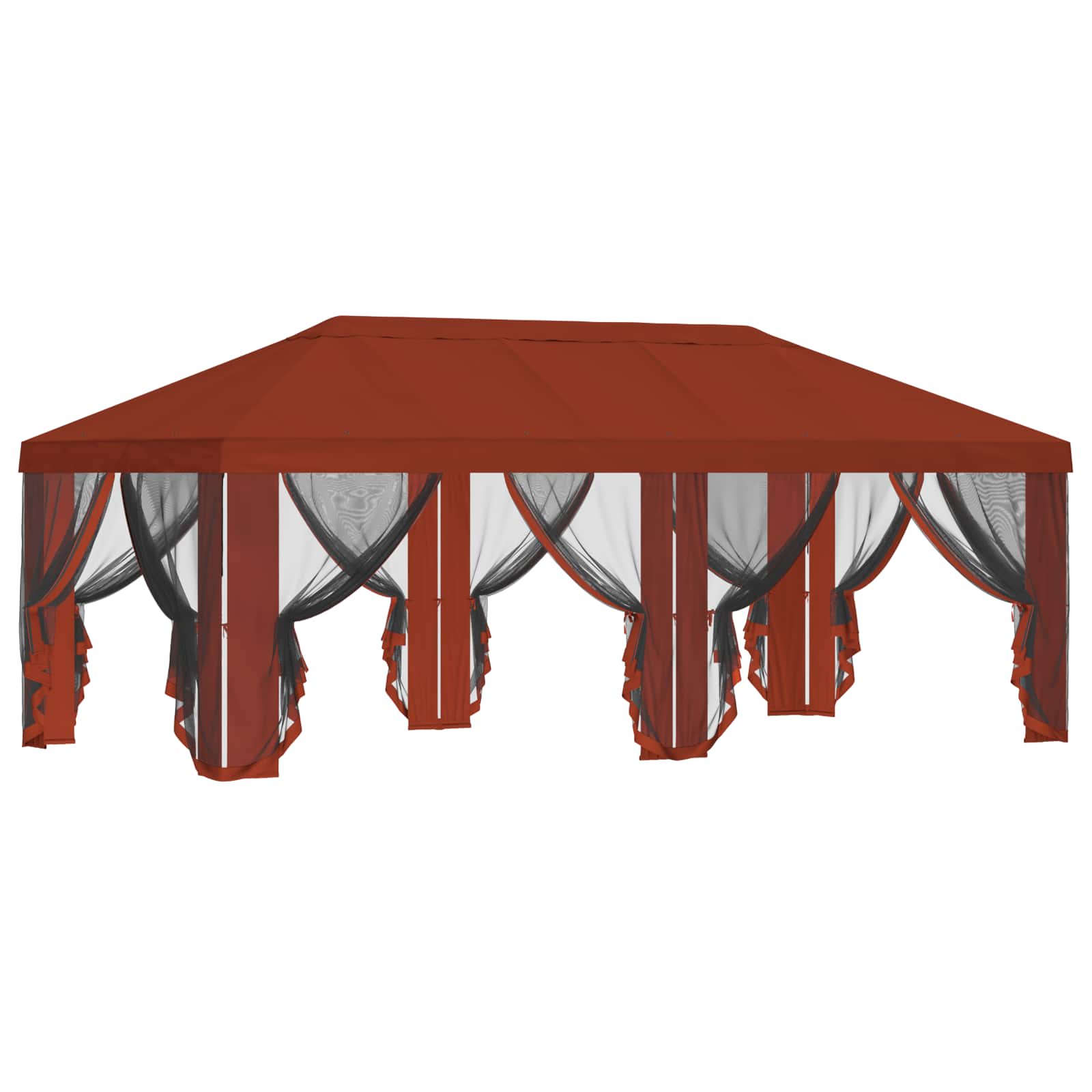Pokrov za gazebo s bočnim zidovima 6 x 3 m Terakota Poliester