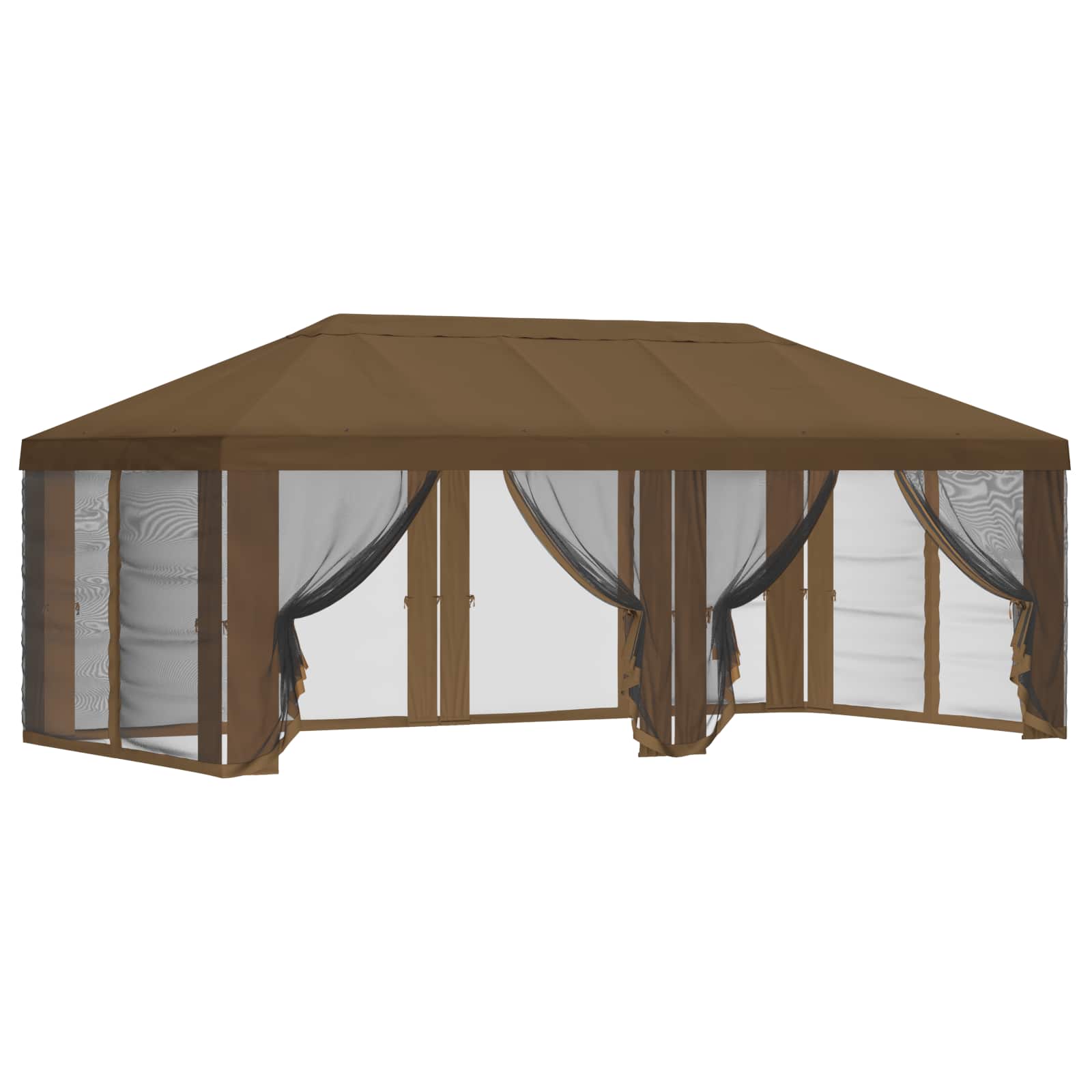 Pokrov za gazebo s bočnim zidovima 6 x 3 m Sivosmeđa Poliester