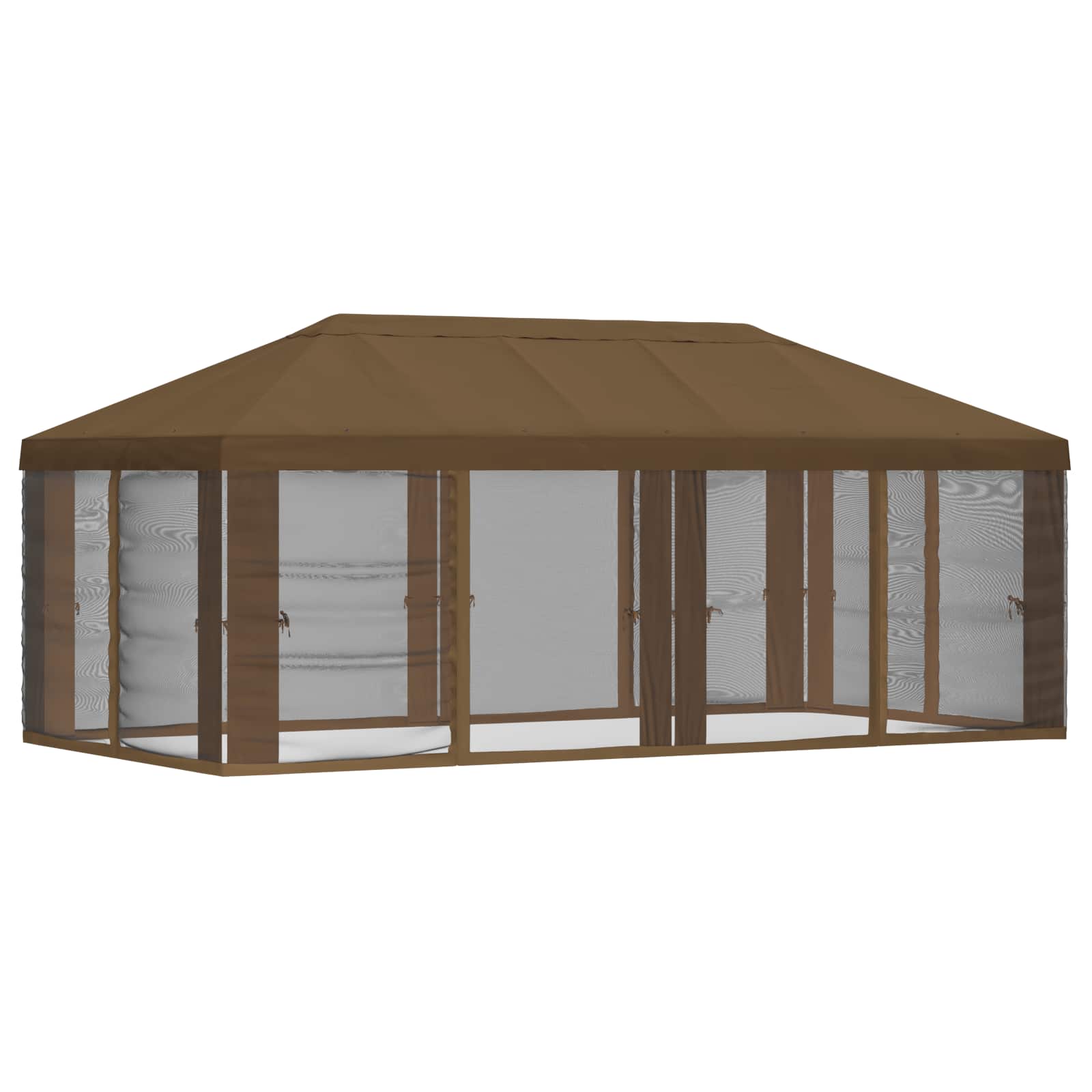 Pokrov za gazebo s bočnim zidovima 6 x 3 m Sivosmeđa Poliester