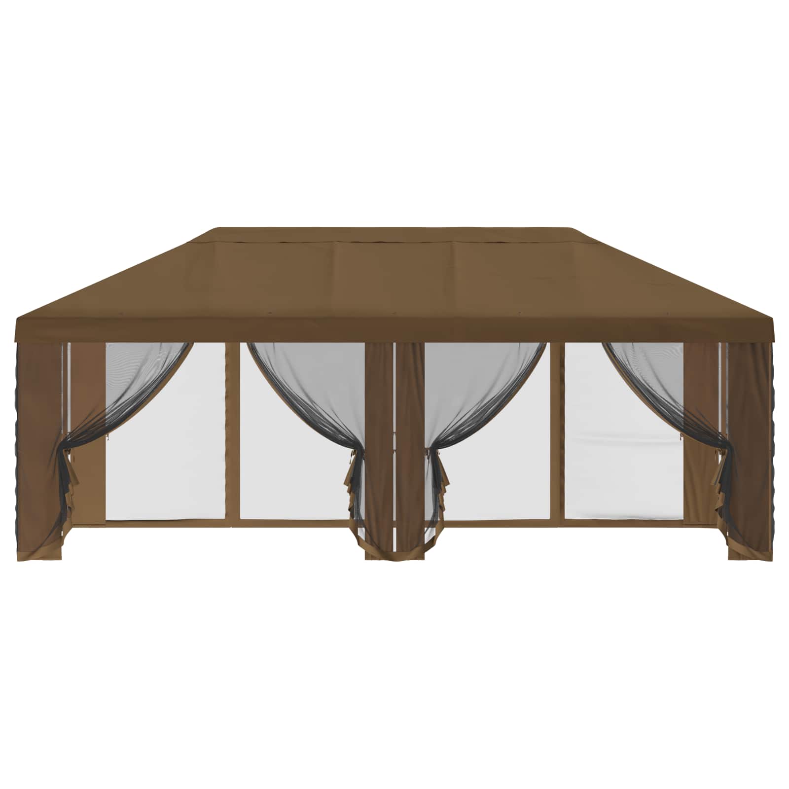 Pokrov za gazebo s bočnim zidovima 6 x 3 m Sivosmeđa Poliester