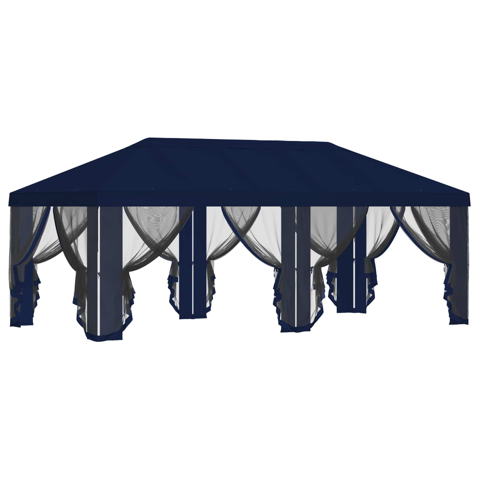 Pokrov za gazebo s bočnim zidovima 6 x 3 m Plava Poliester 190