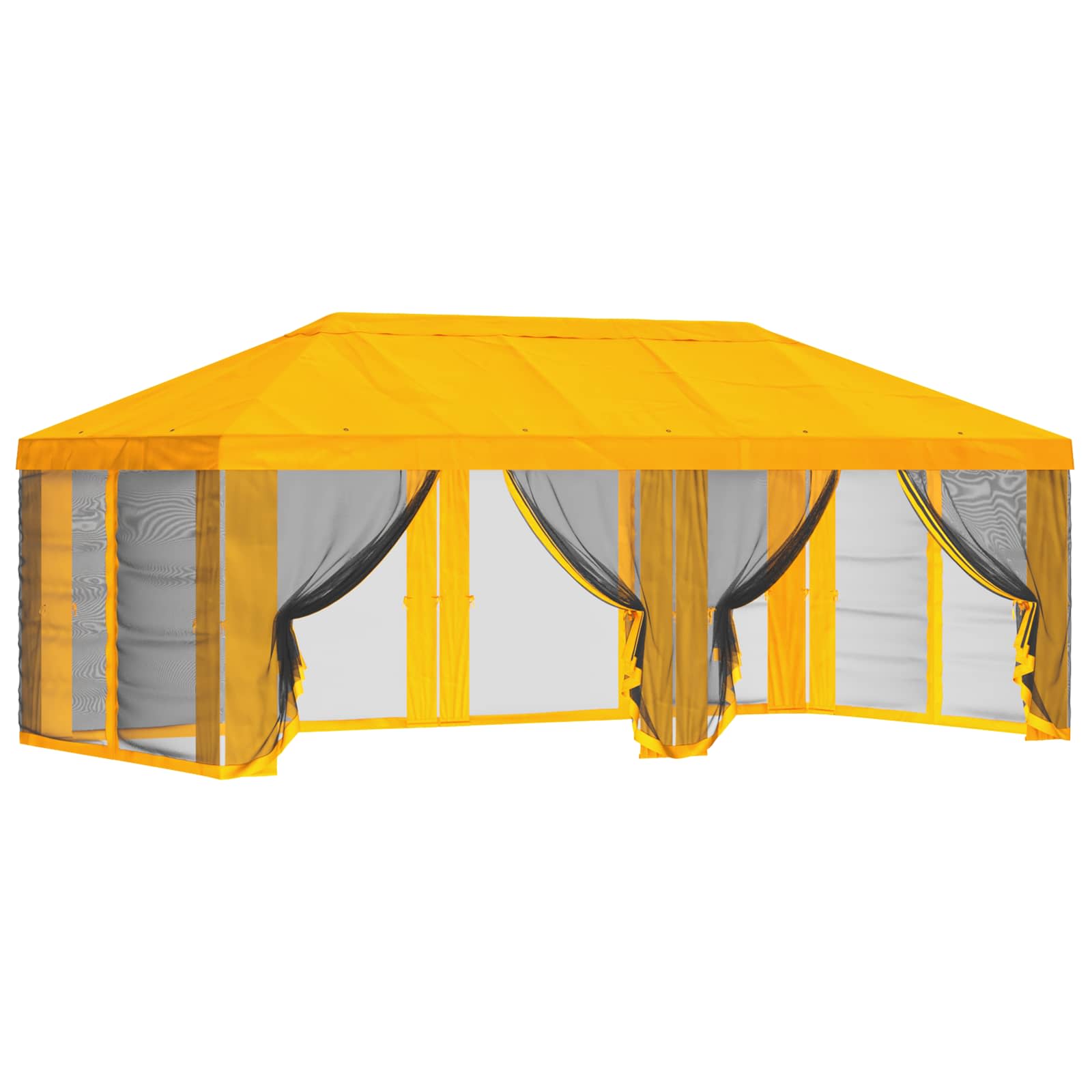 Pokrov za gazebo s bočnim zidovima 6 x 3 m Žuta Poliester 190