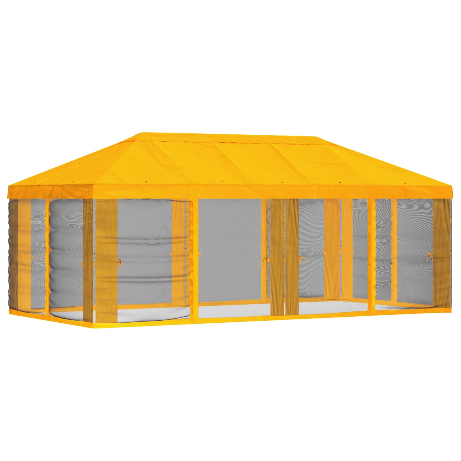 Pokrov za gazebo s bočnim zidovima 6 x 3 m Žuta Poliester 190