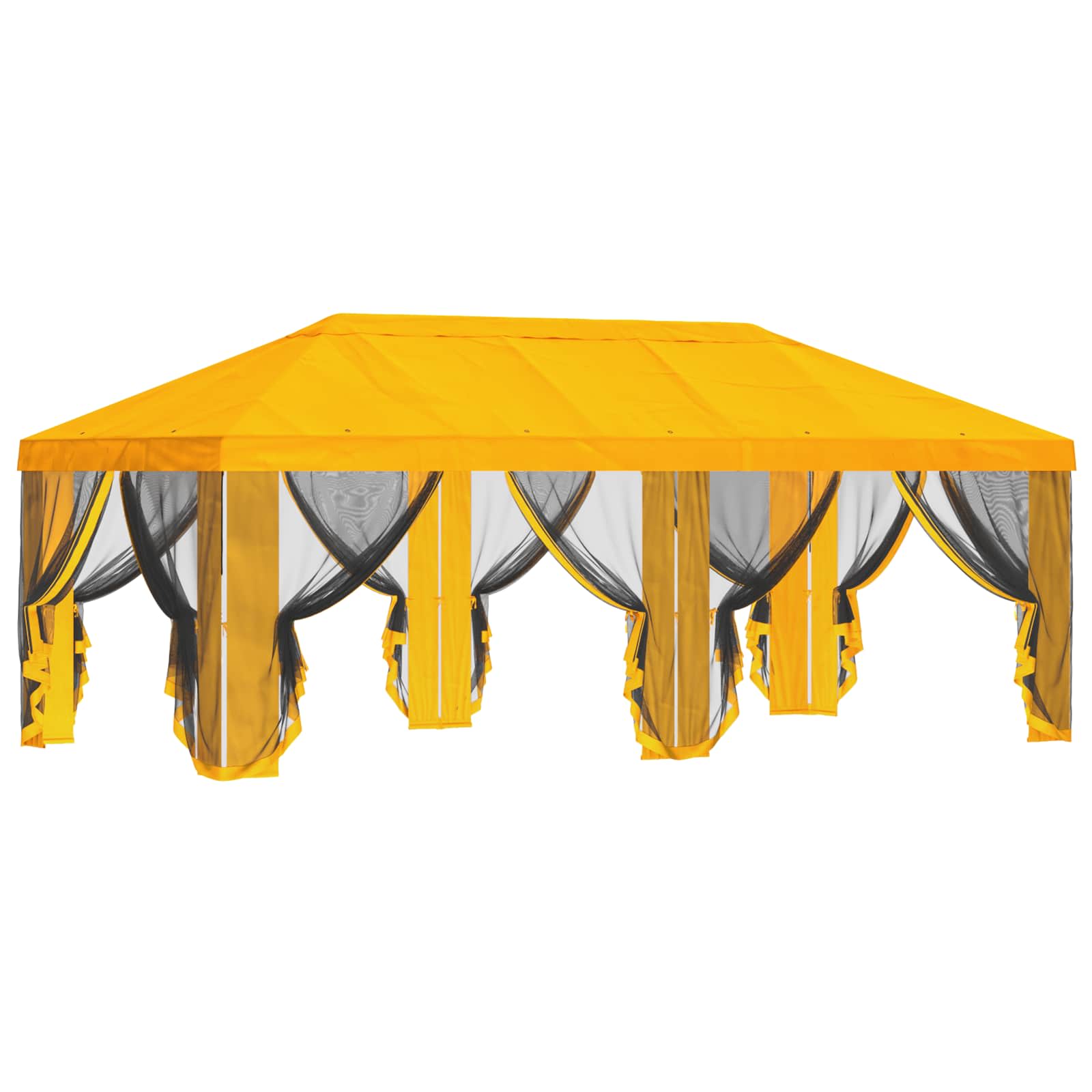Pokrov za gazebo s bočnim zidovima 6 x 3 m Žuta Poliester 190