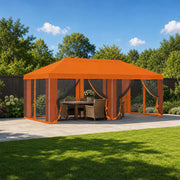 Pokrov za gazebo s bočnim zidovima 6 x 3 m Narančasta Poliester