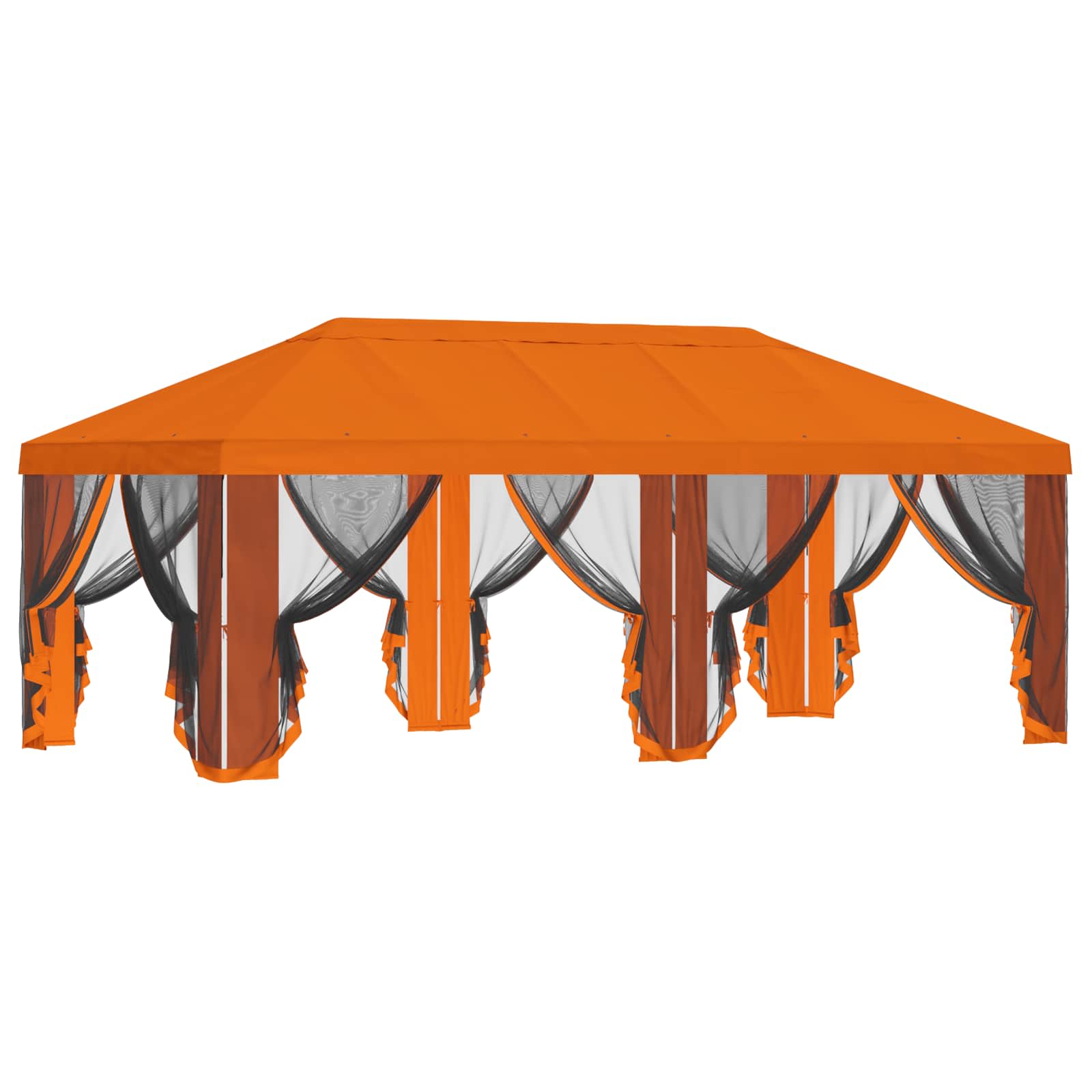 Pokrov za gazebo s bočnim zidovima 6 x 3 m Narančasta Poliester