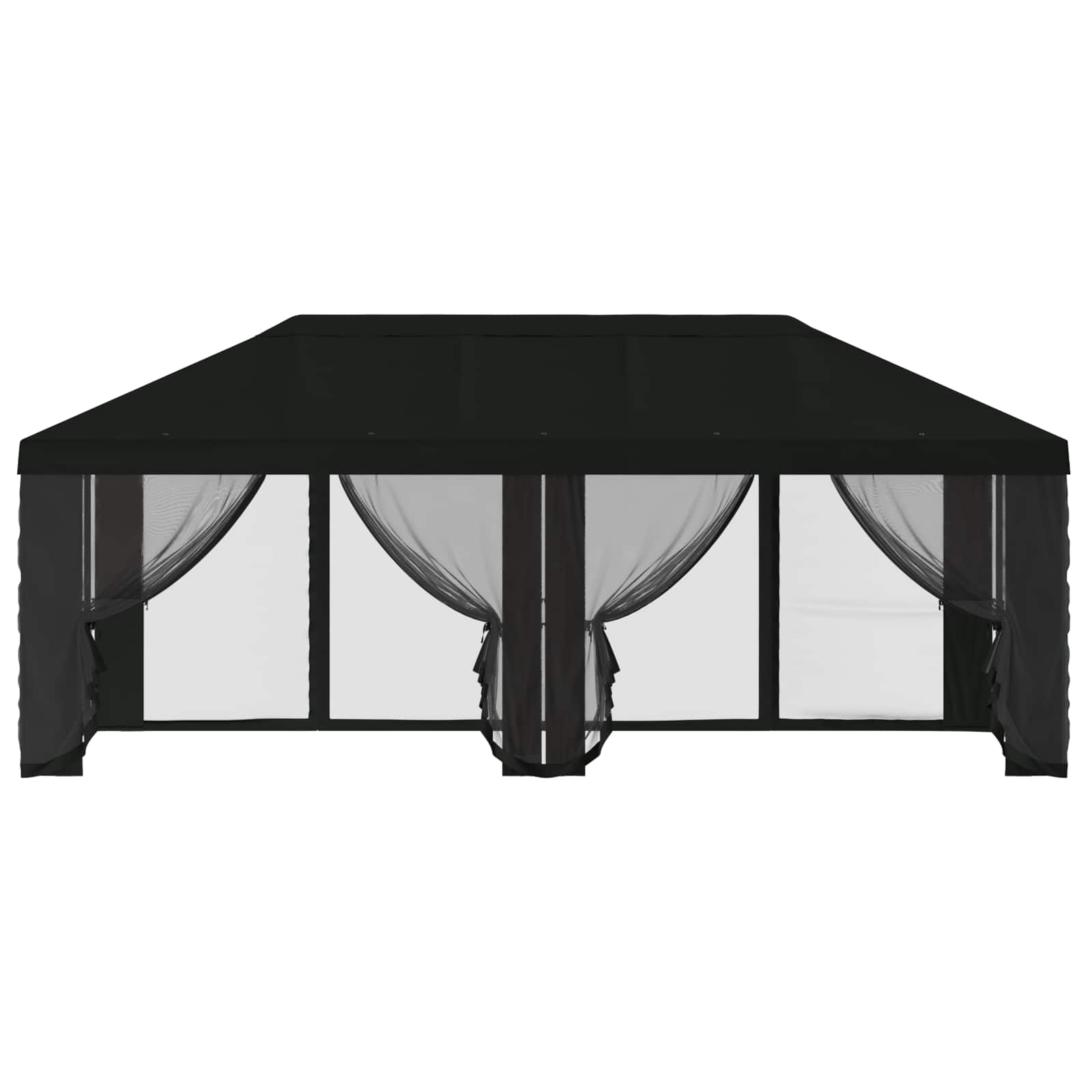 Pokrov za gazebo s bočnim zidovima 6 x 3 m Crna Poliester 190
