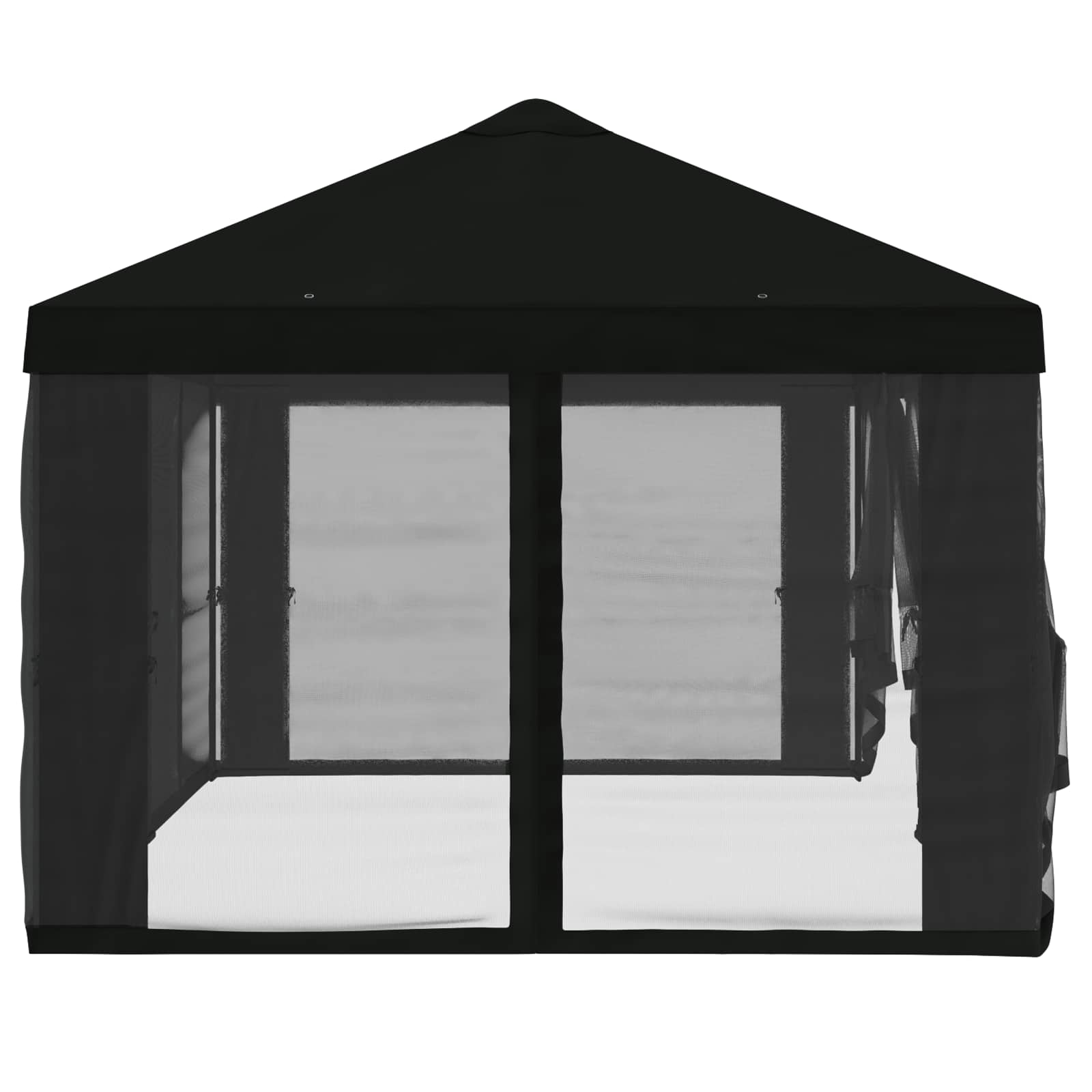 Pokrov za gazebo s bočnim zidovima 6 x 3 m Crna Poliester 190
