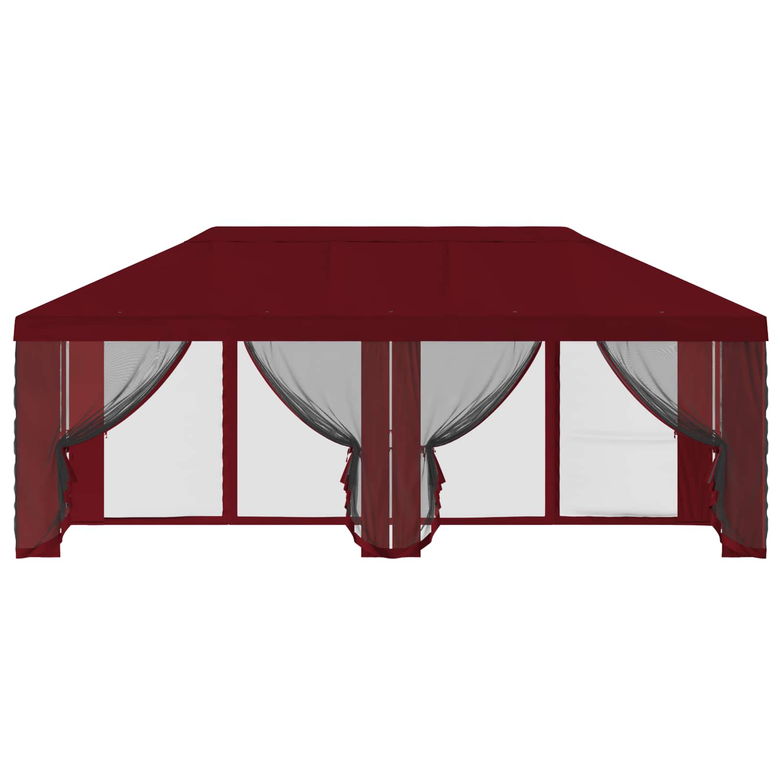 Pokrov za gazebo s bočnim zidovima 6 x 3 m Tamno crvena