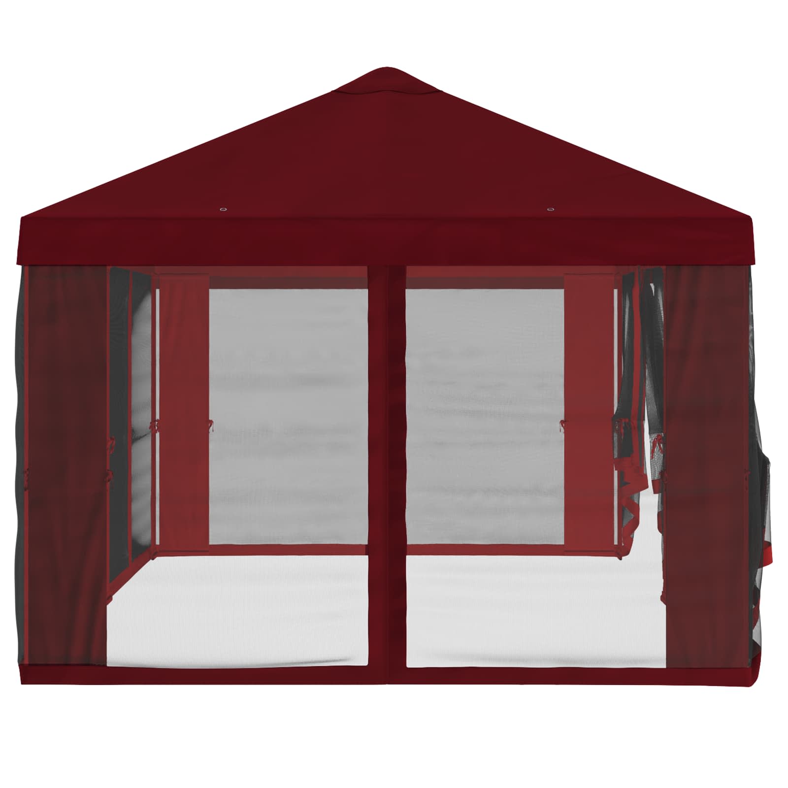 Pokrov za gazebo s bočnim zidovima 6 x 3 m Tamno crvena
