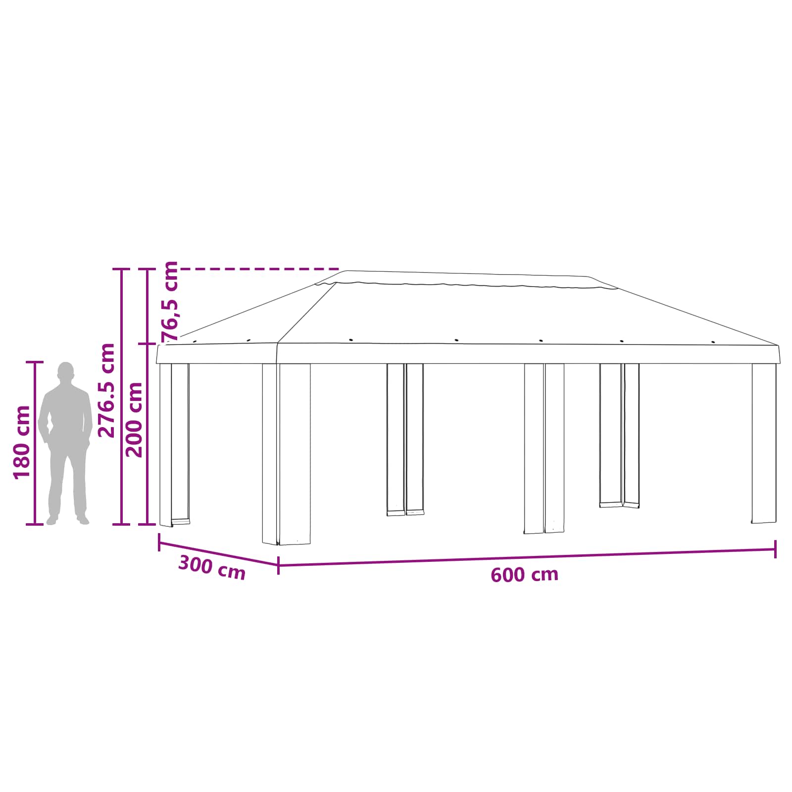 Gazebo Pokrivač 6 x 3 m Plava Poliester 190 gsm