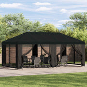 Pokrov za gazebo s bočnim zidovima Crna 600,5 x 300,5 cm