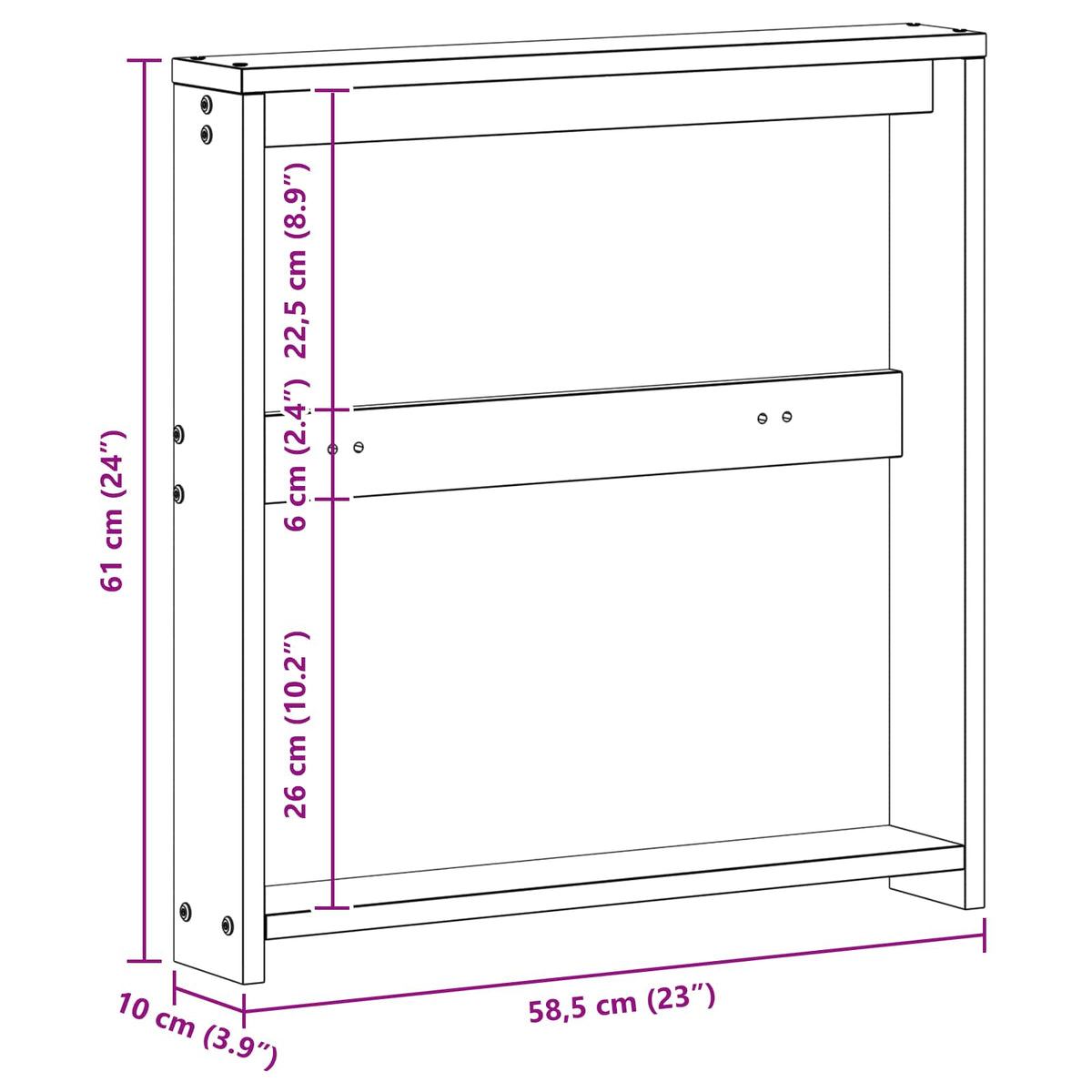 Naslon 2 kom. Prirodna 58,5 x 10 x 61 cm Čvrsto drvo akacije