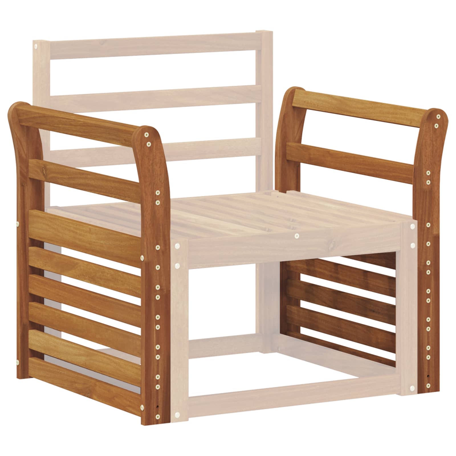 Naslon 2 pcs Prirodna 58,5 x 8 x 60 cm Čvrsto drvo akacije