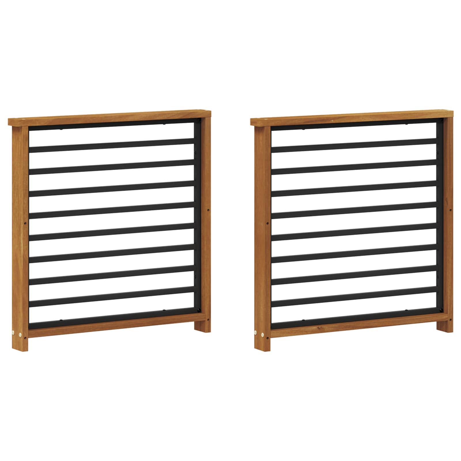 Naslon 2 pcs Prirodna 60 x 6 x 61 cm Čvrsto drvo akacije