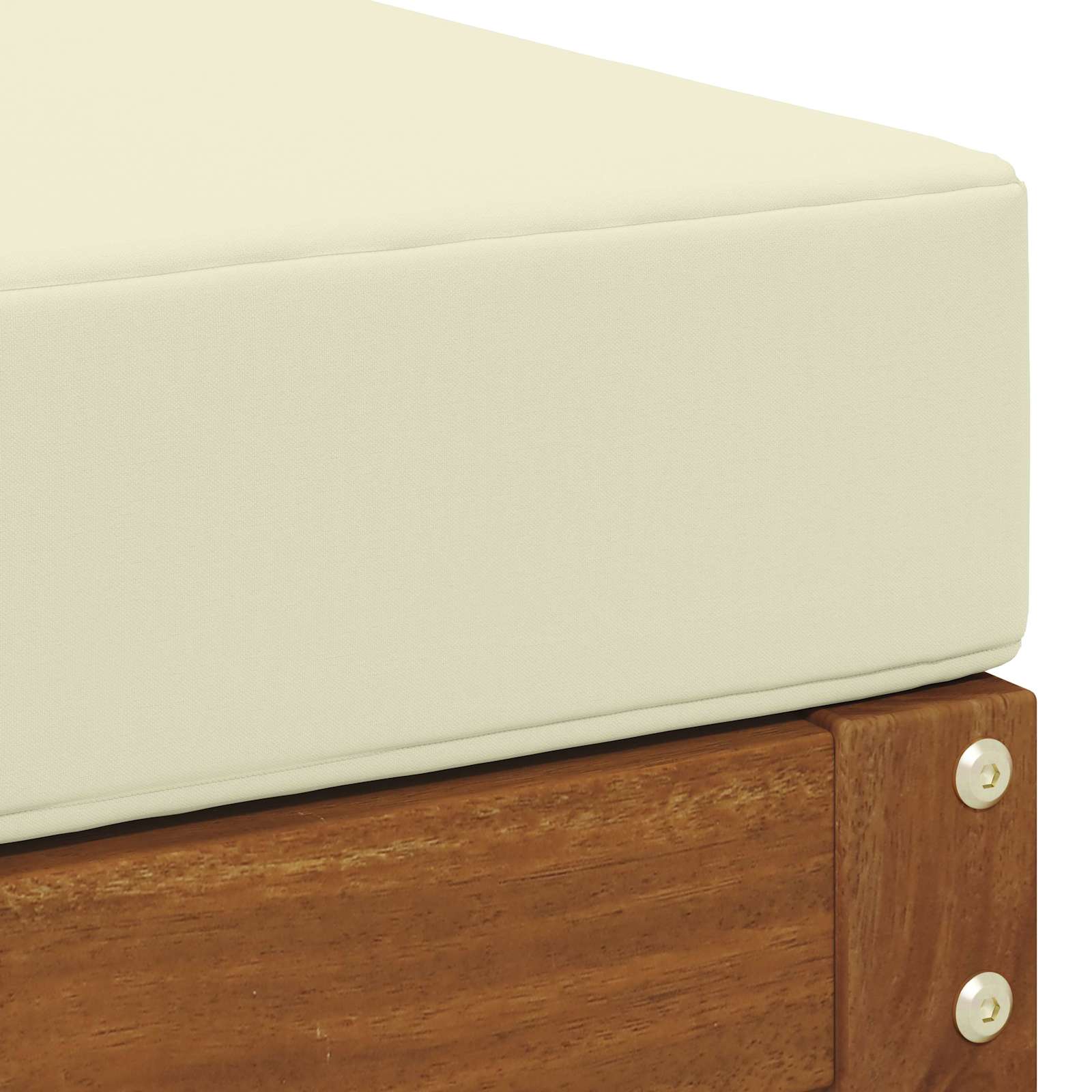 Vanjska klupa s jastukom Prirodna i krem 115 x 43 x 45 cm
