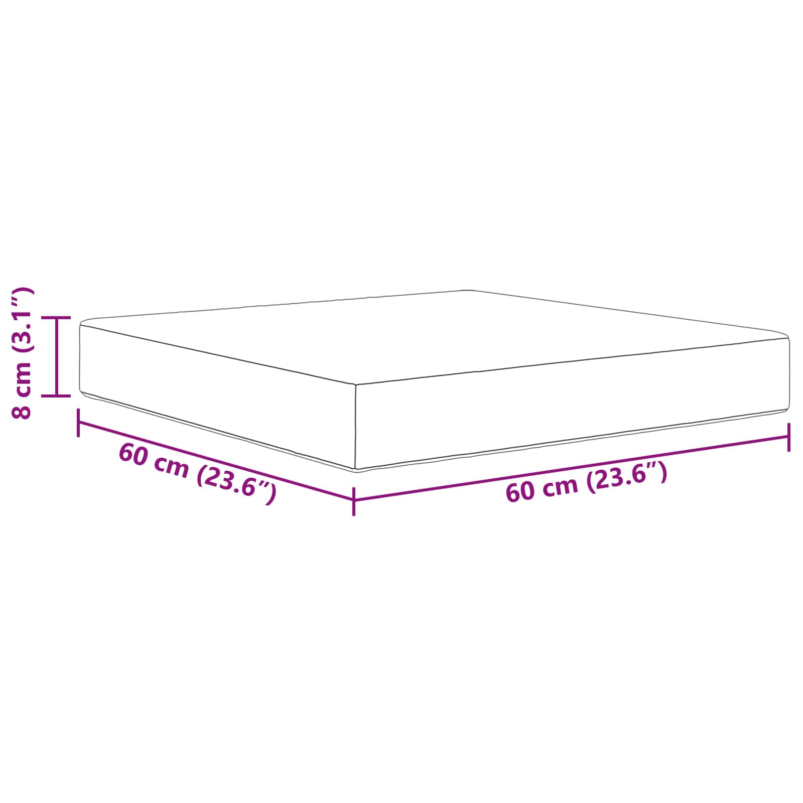 Jastuk za vanjsku sofU Antracit 60 x 60 x 8 cm Poliester