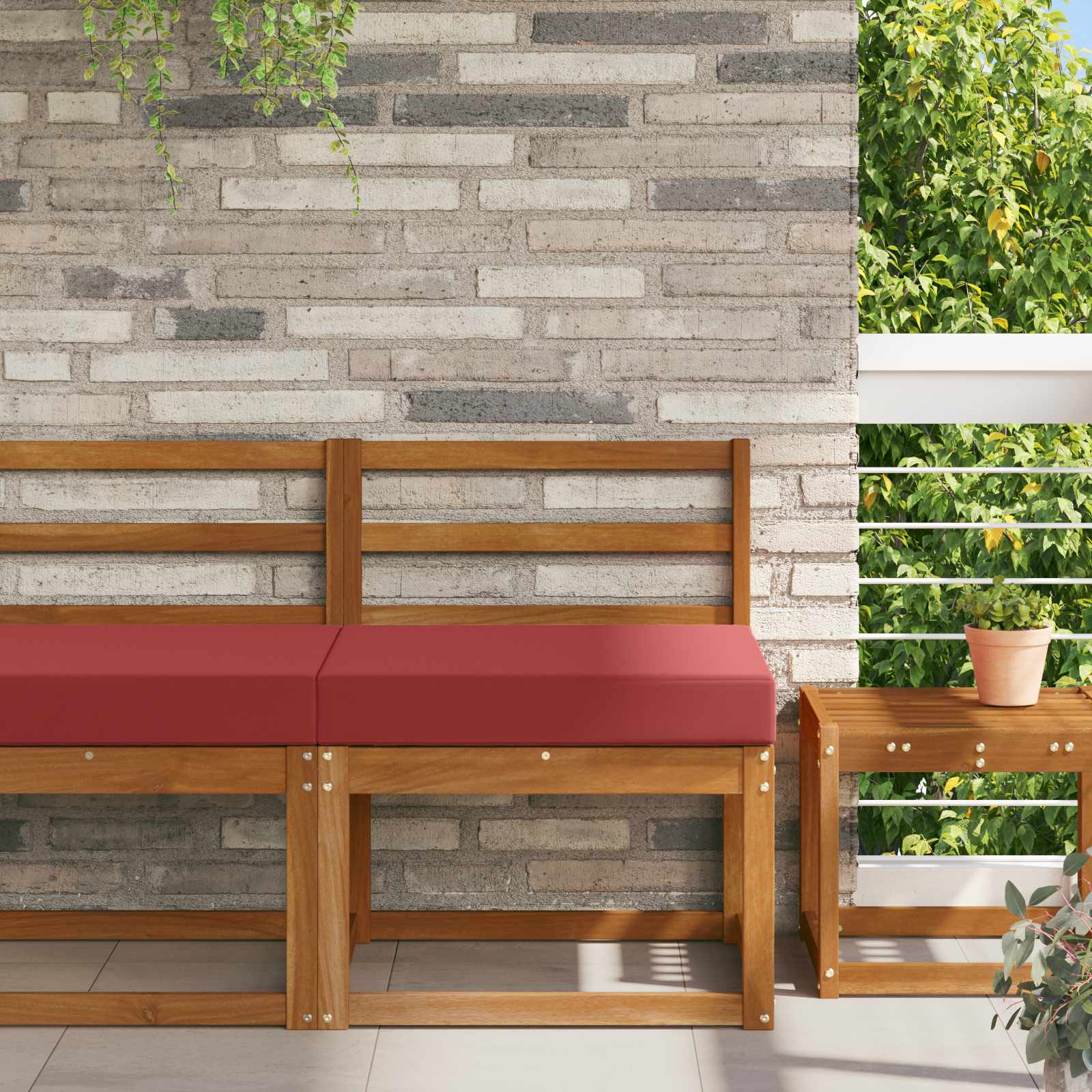 Jastuk za vanjsku sofU boja crnog vina 60 x 60 x 8 cm Poliester