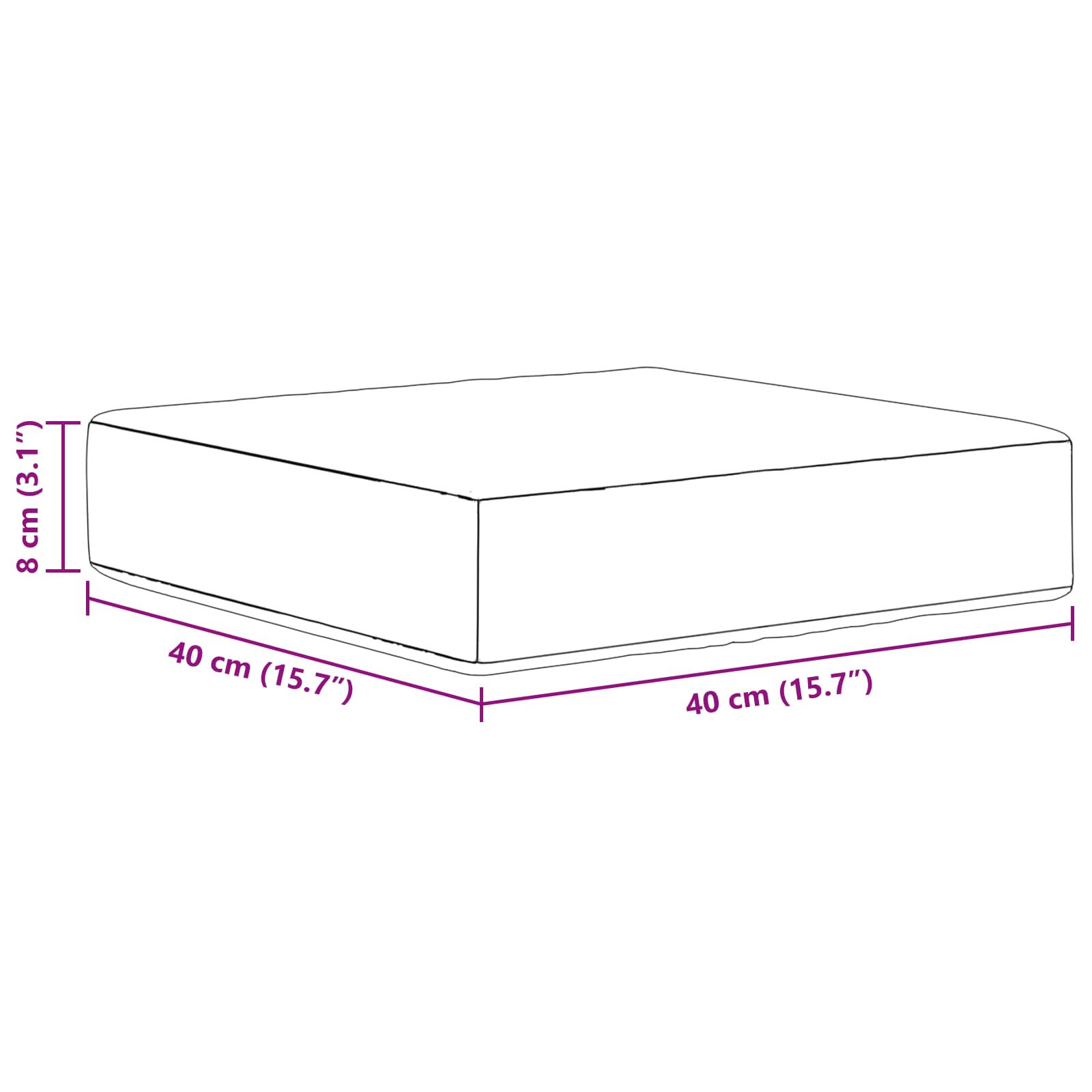 Jastučić za sjedenje na otvorenom boja crnog vina
