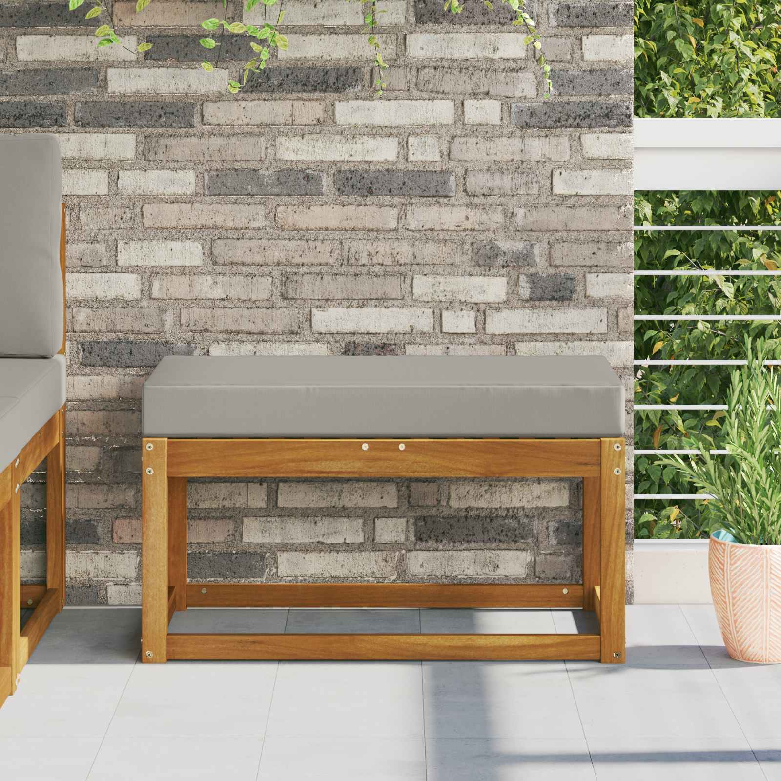 Jastučić za sjedenje na otvorenom Sivi 80 x 40 x 8 cm