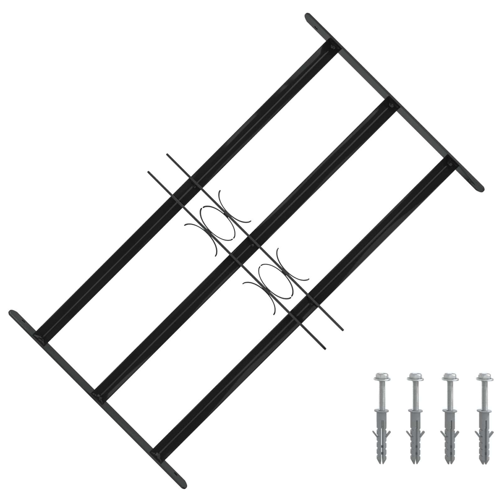 Rešetka za prozor 75.5 x 45 cm Čelik s prahom premazan Crna