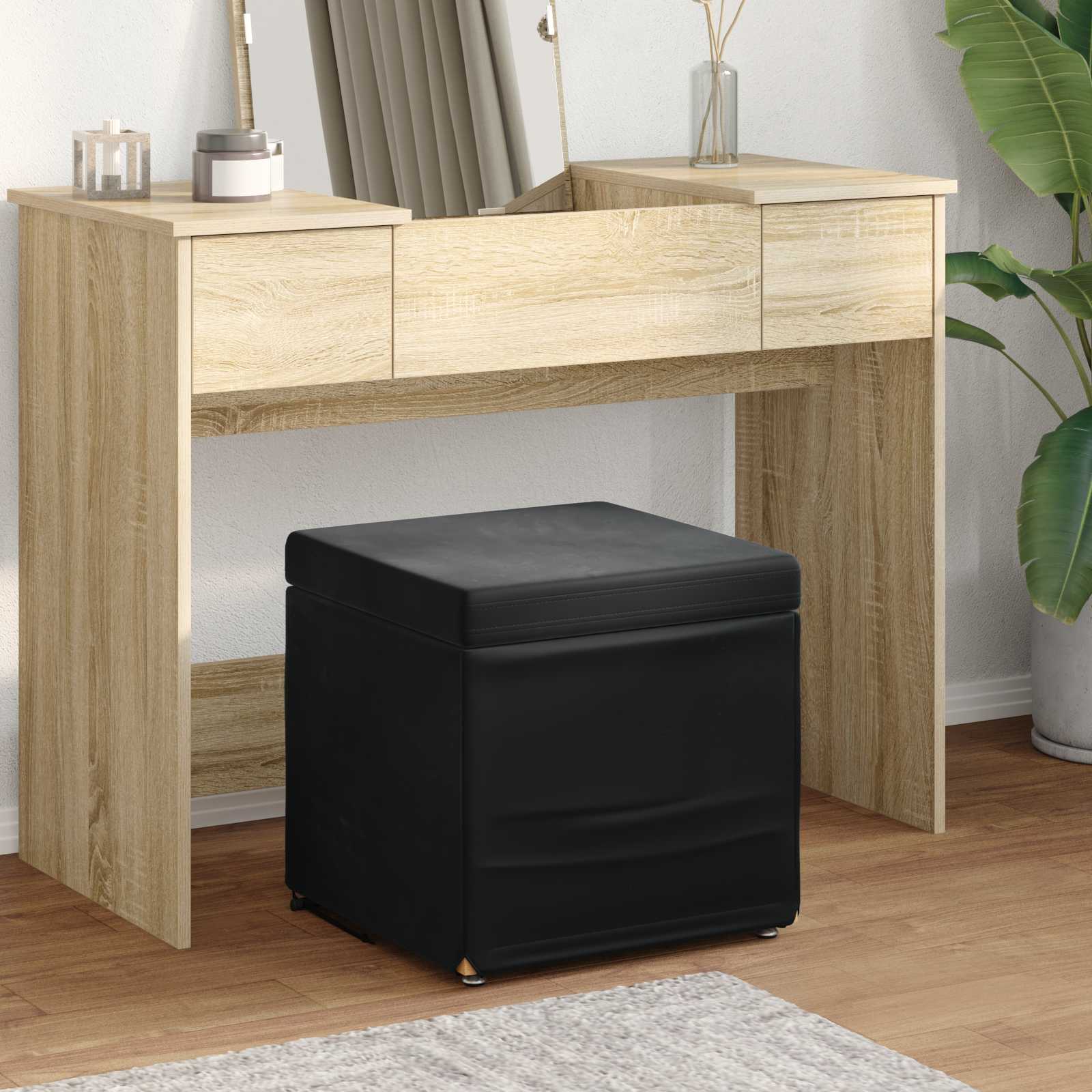 Stolica Crna 41 x 41 x 40 cm Svileni i Fino Radeći Drvo