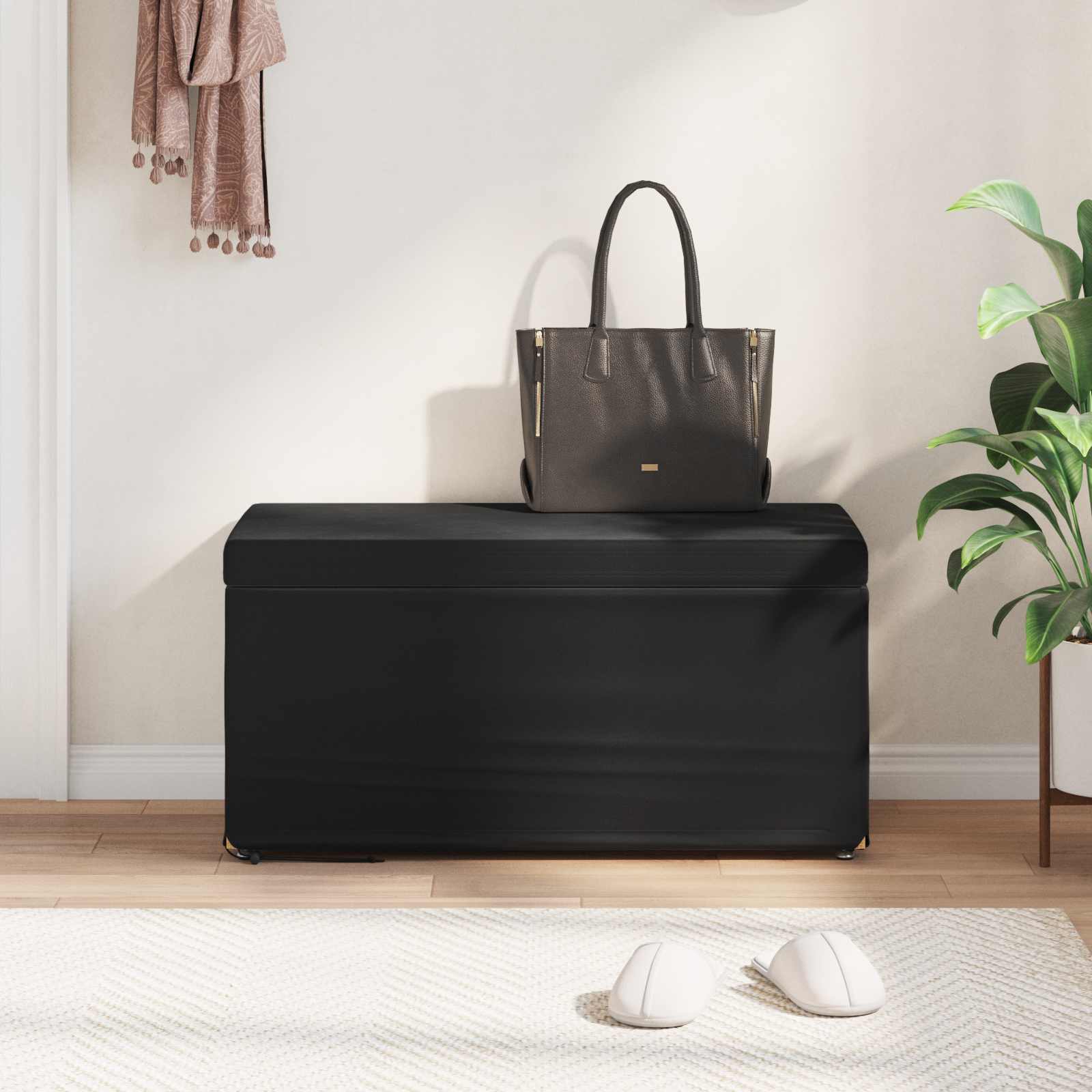 Stolica Crna 81 x 41 x 40 cm Svileni i Fino Radeći Drvo