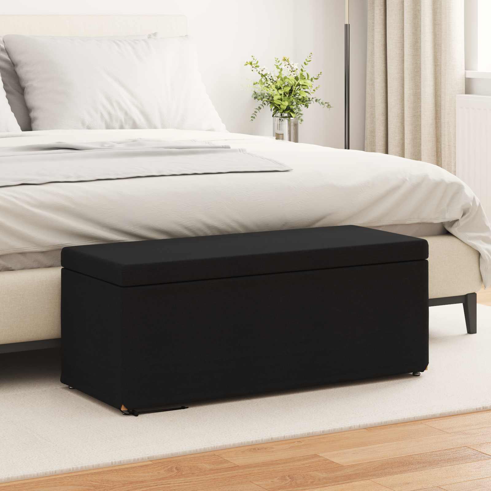 Stolica Crna 101 x 41 x 40 cm Tkanina i konstruirano drvo
