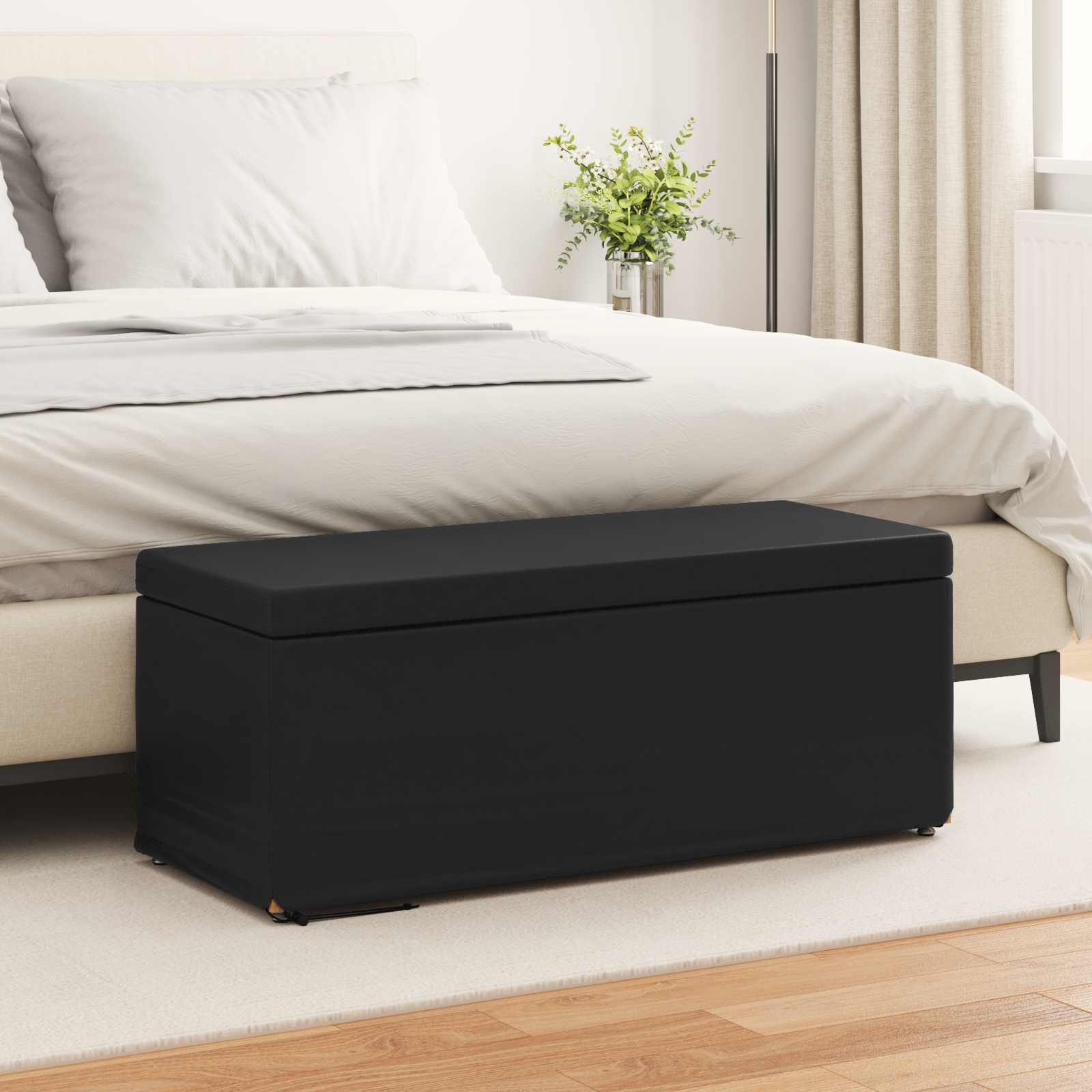 Stolica Crna 101 x 41 x 40 cm Umjetna Koža i Fino Radeći Drvo