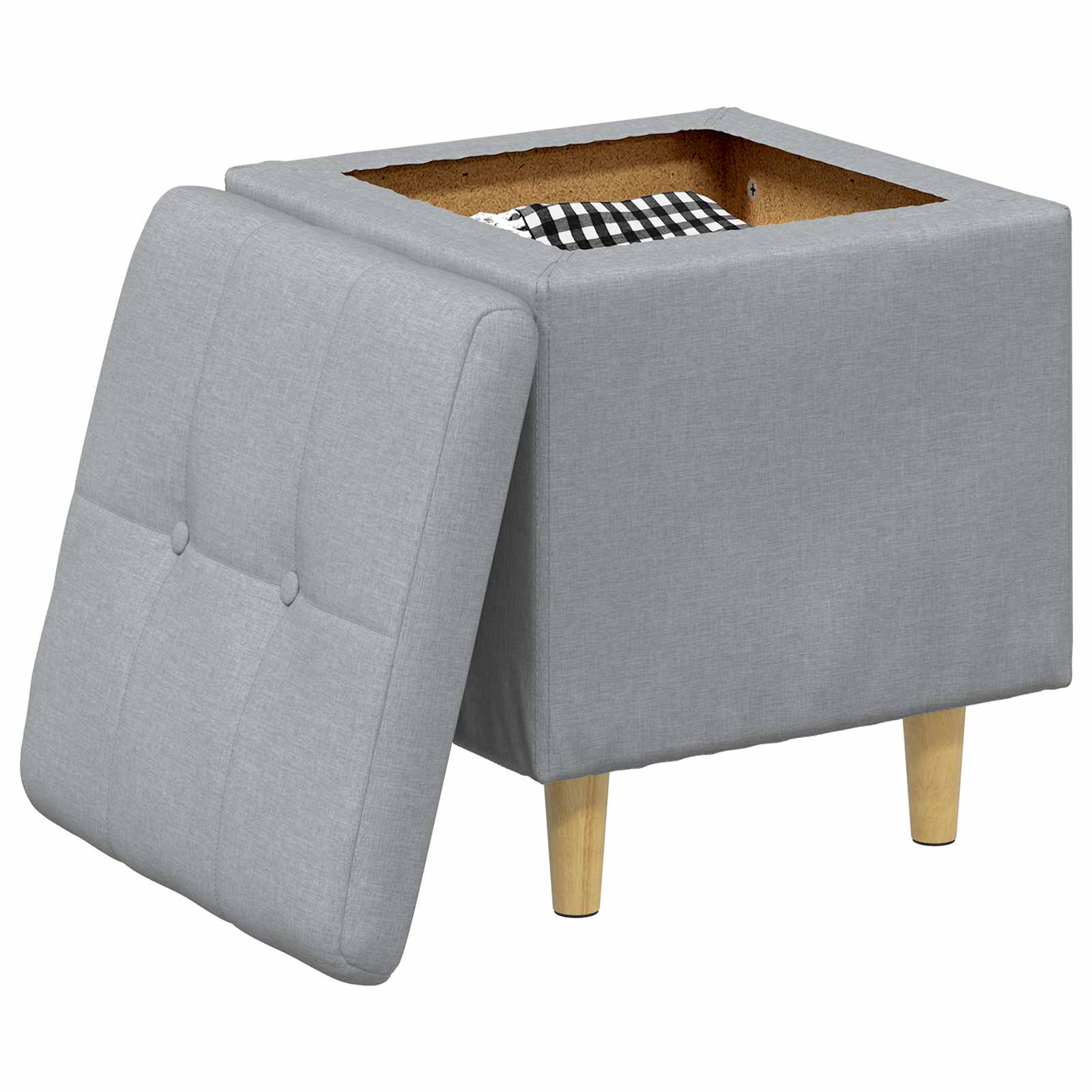 Otoman s pohranom Svijetlo siva 40 x 40 x 45 cm tkanina