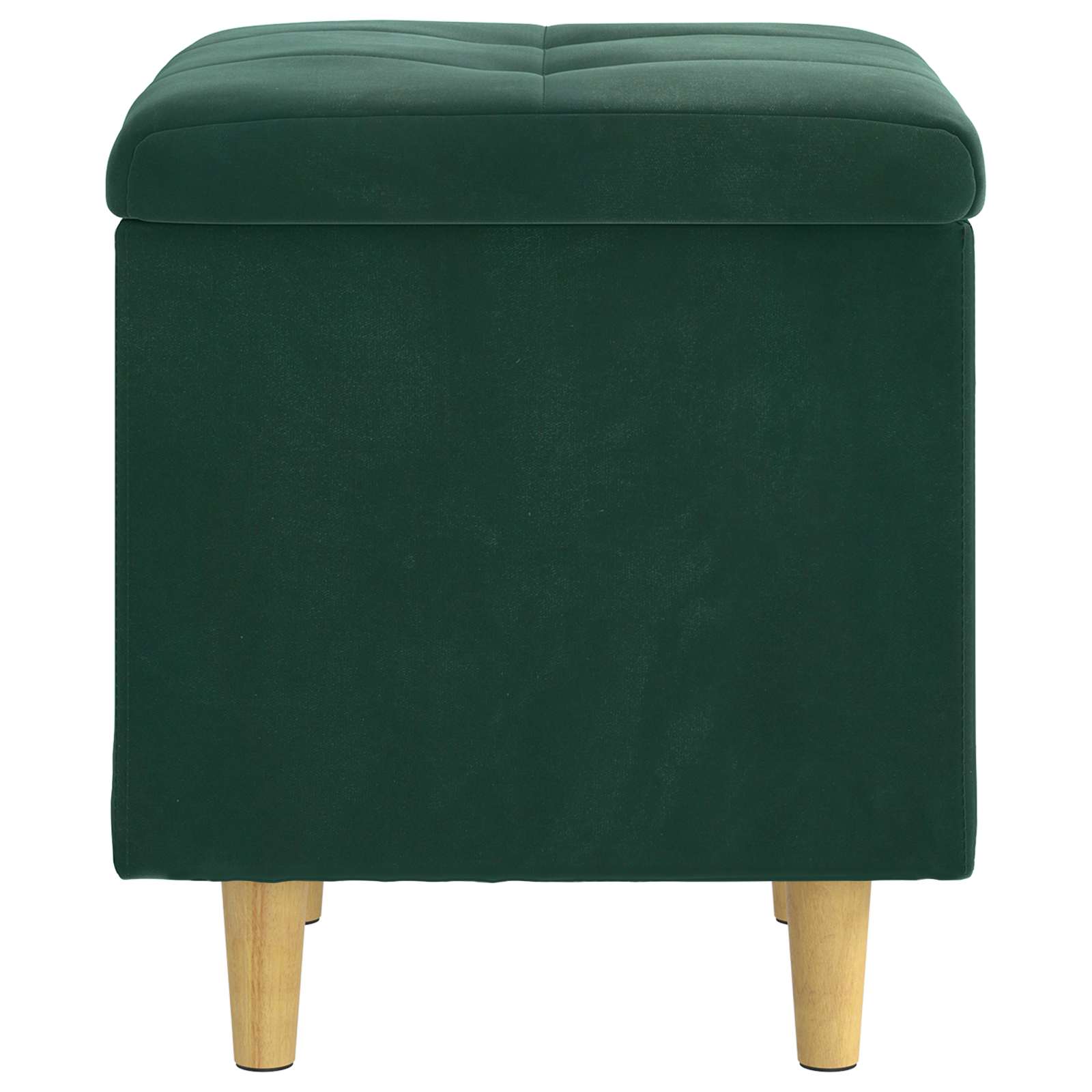 Otoman za pohranu s jastukom Tamnozelena 40 x 40 x 45 cm Baršun