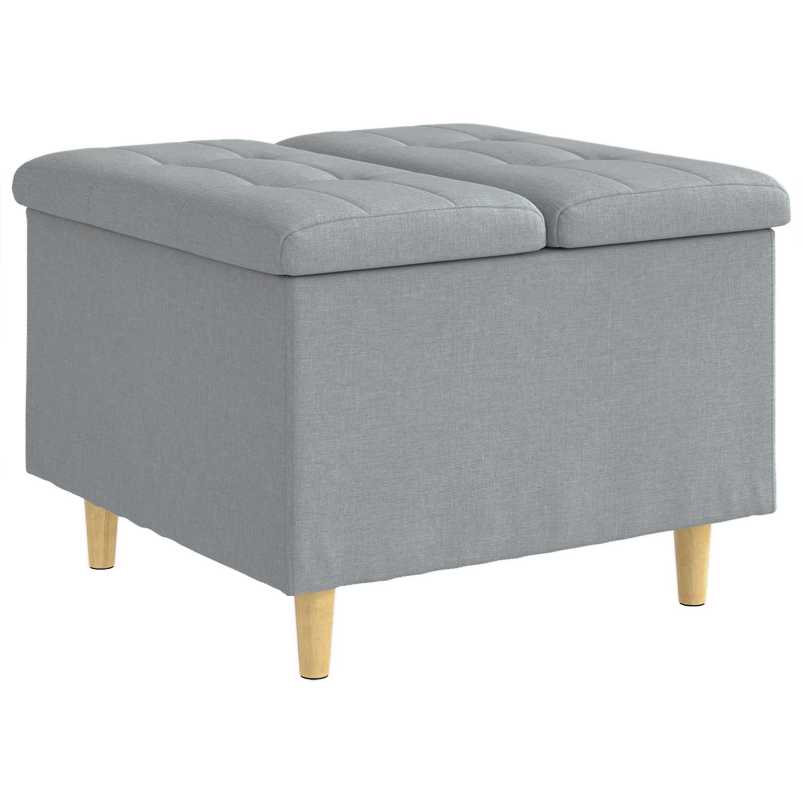 Otoman za pohranu Svijetlo siva 60 x 60 x 45 cm tkanina