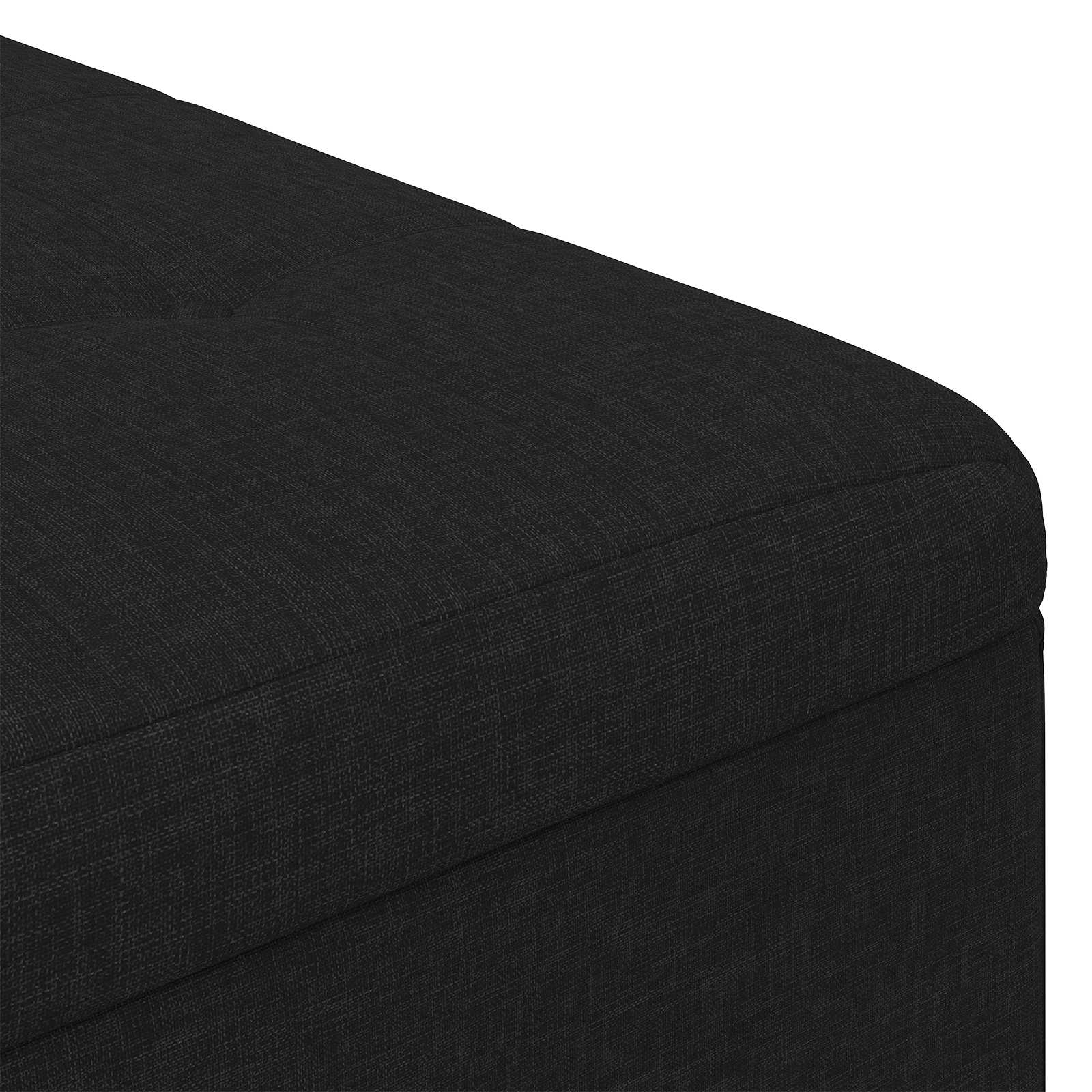Otoman za pohranu s jastukom Crna 60 x 60 x 45 cm tkanina