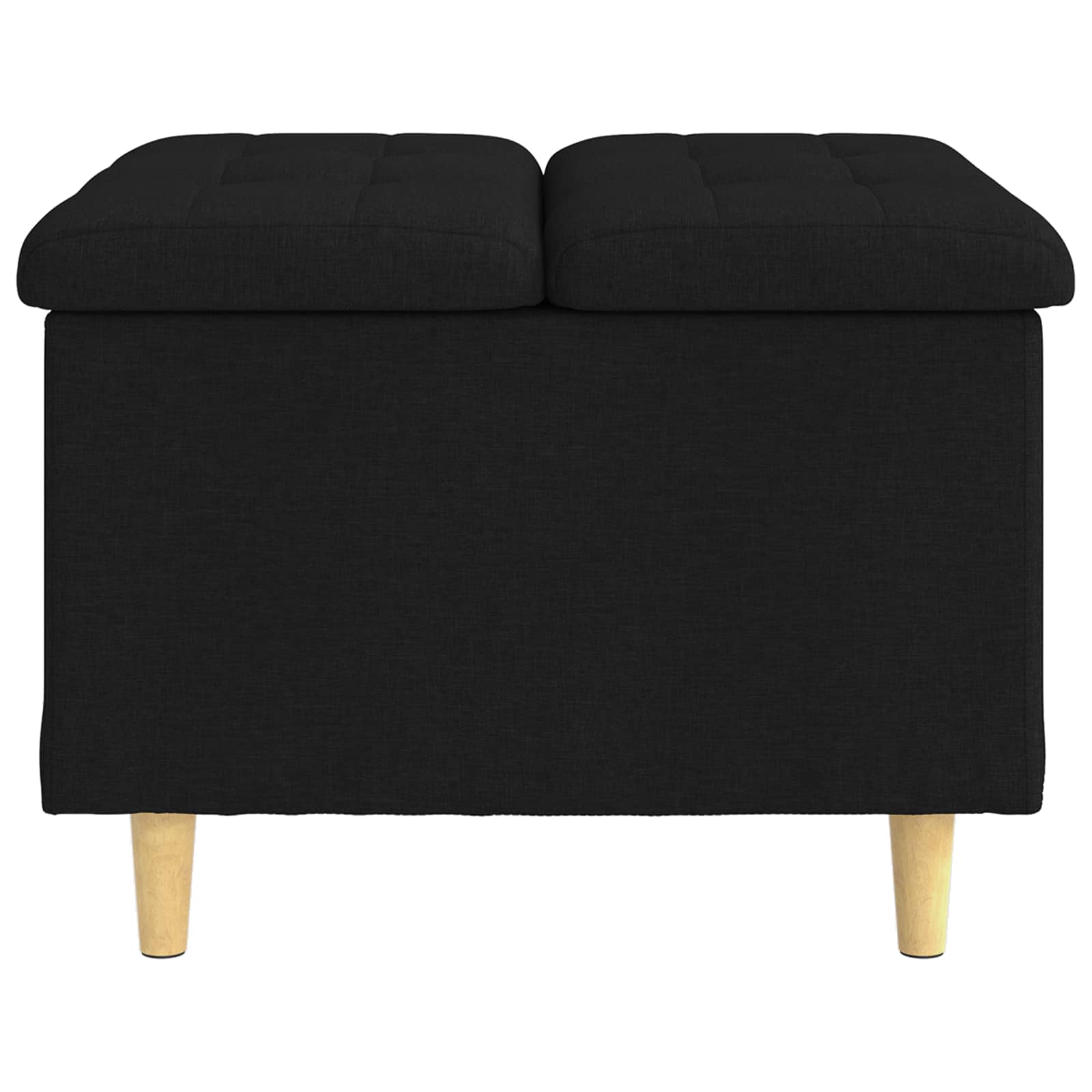 Otoman za pohranu s jastukom Crna 60 x 60 x 45 cm tkanina