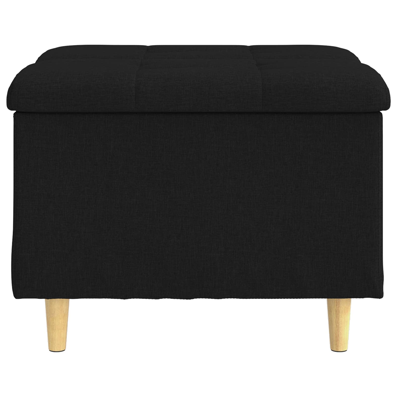 Otoman za pohranu s jastukom Crna 60 x 60 x 45 cm tkanina