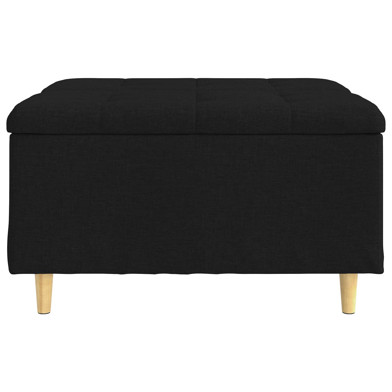 Otoman za pohranu s jastukom Crna 80 x 80 x 45 cm tkanina