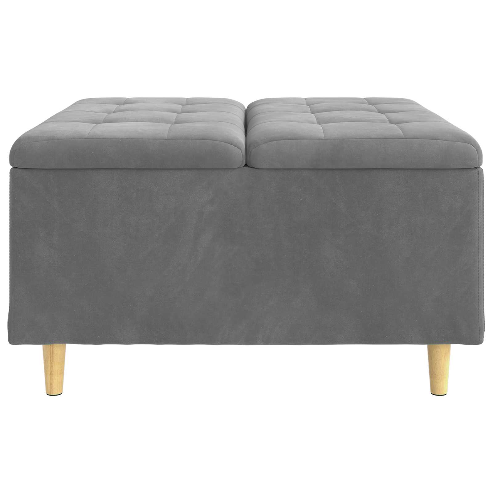 Otoman za pohranu s jastukom Tamno siva 80 x 80 x 45 cm Baršun