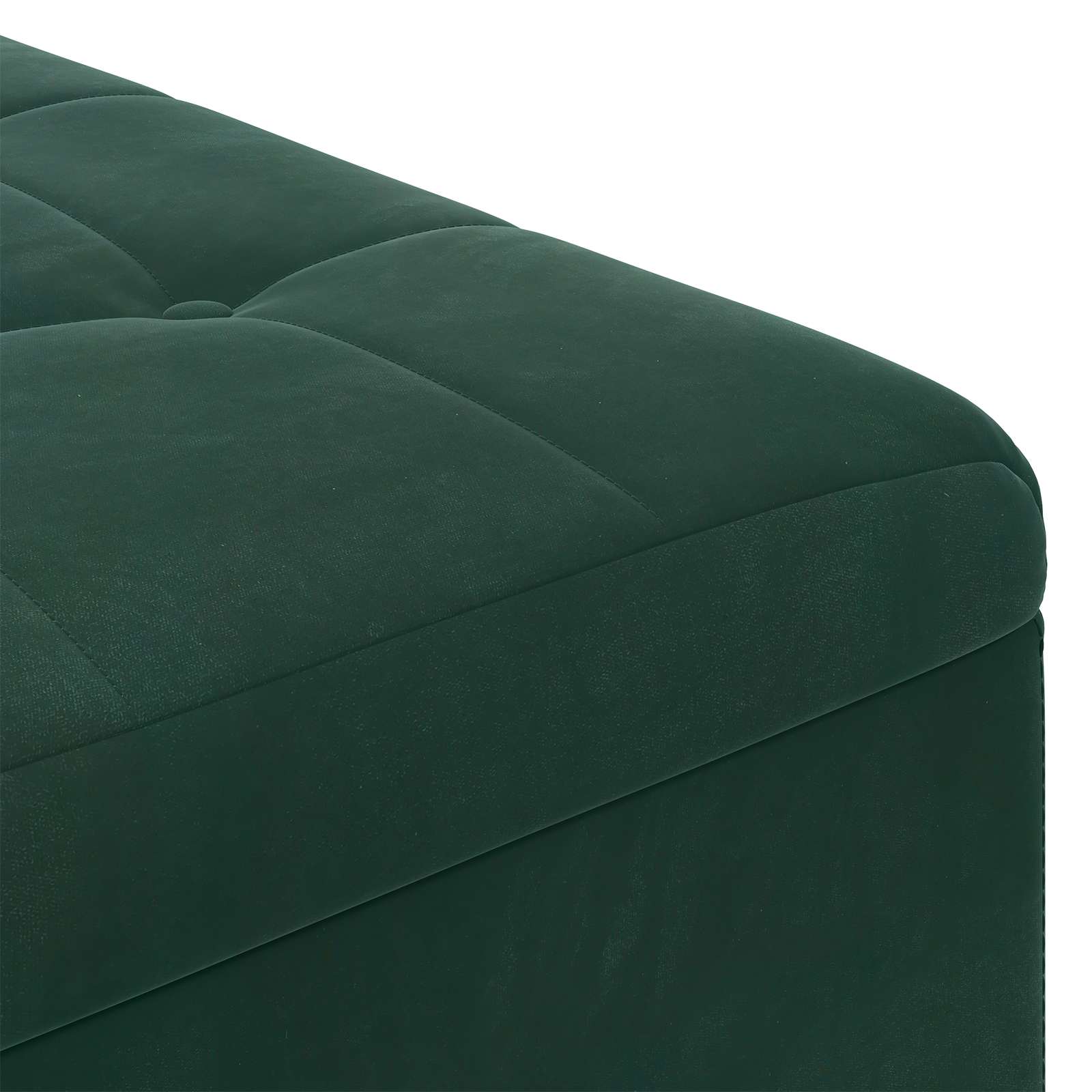 Otoman za pohranu s jastukom Tamnozelena 80 x 80 x 45 cm Baršun