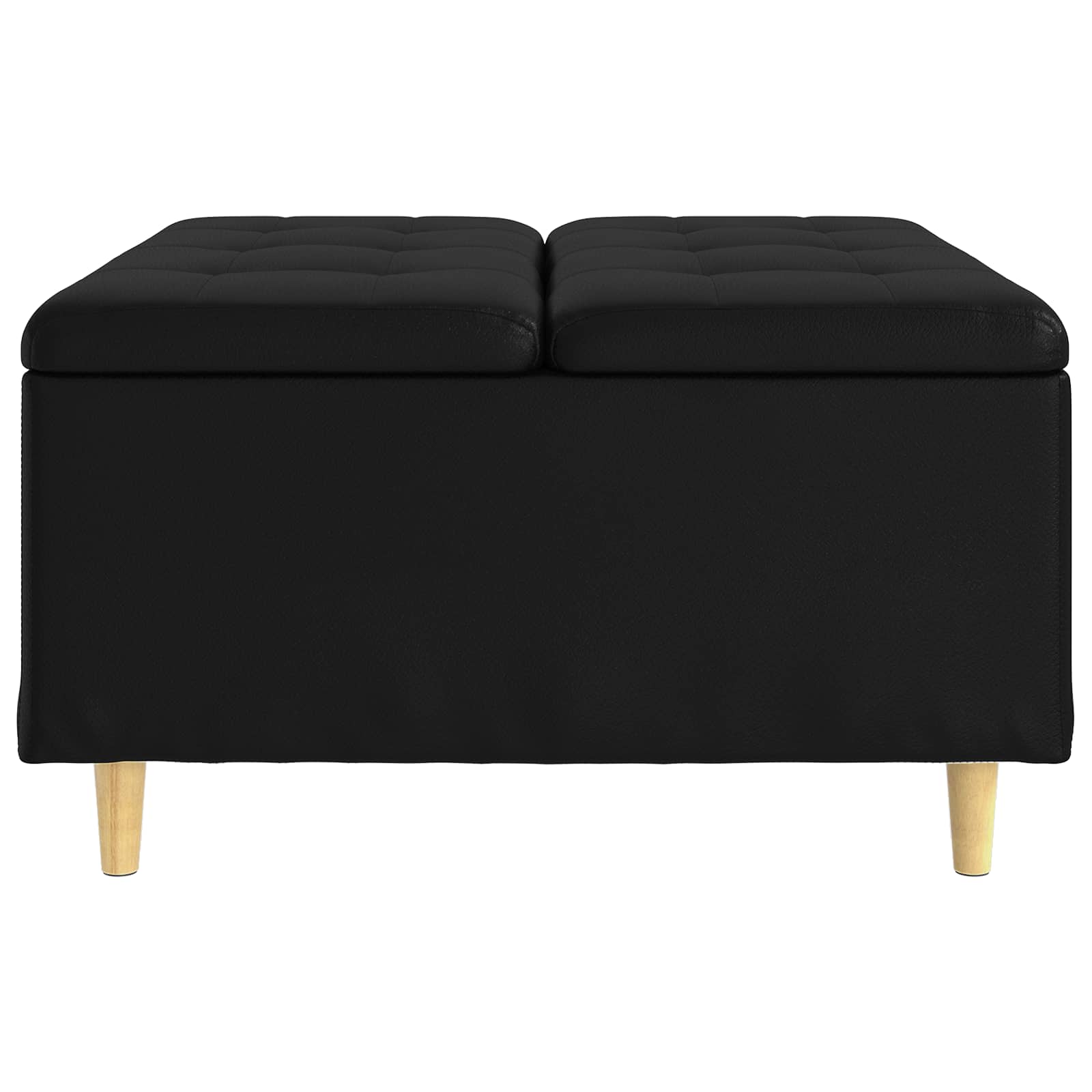 Otoman za pohranu s jastukom Crna 80 x 80 x 45 cm Umjetna koža