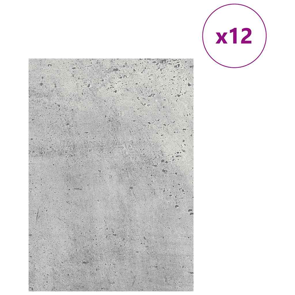 Dekor Paneli 12 pcs Betonski sivi 21 x 30 x 0,27 cm