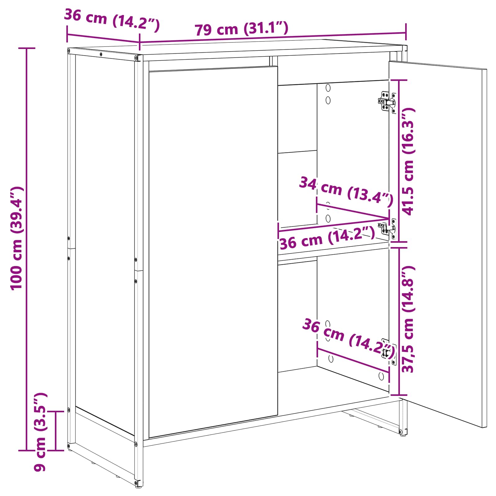 Ormar za cipele Dimni hrast 79 x 36 x 100 cm Konstruirano drvo
