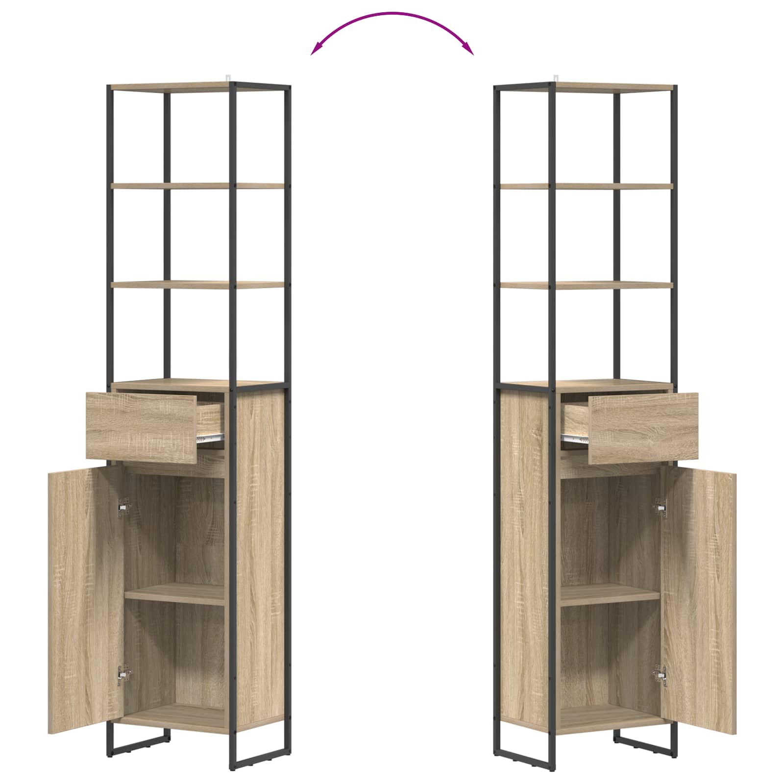Kupaonski ormar Sonoma 40 x 30 x 180 cm Konstruirano drvo